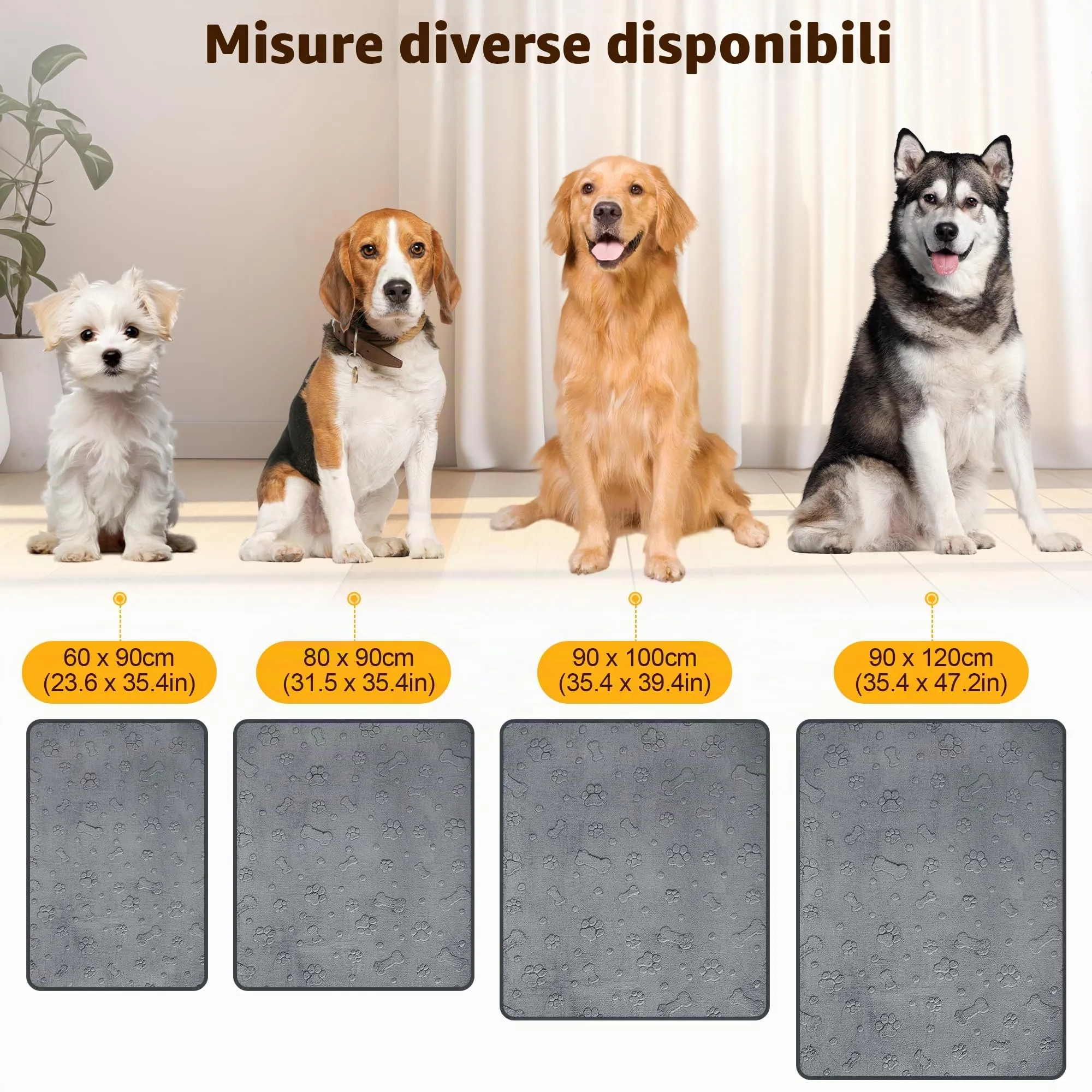 HezzLuv Tappetini Lavabili per Cuccioli, Riutilizzabili, 80 x 90 cm, Set di 2 - immagine 4