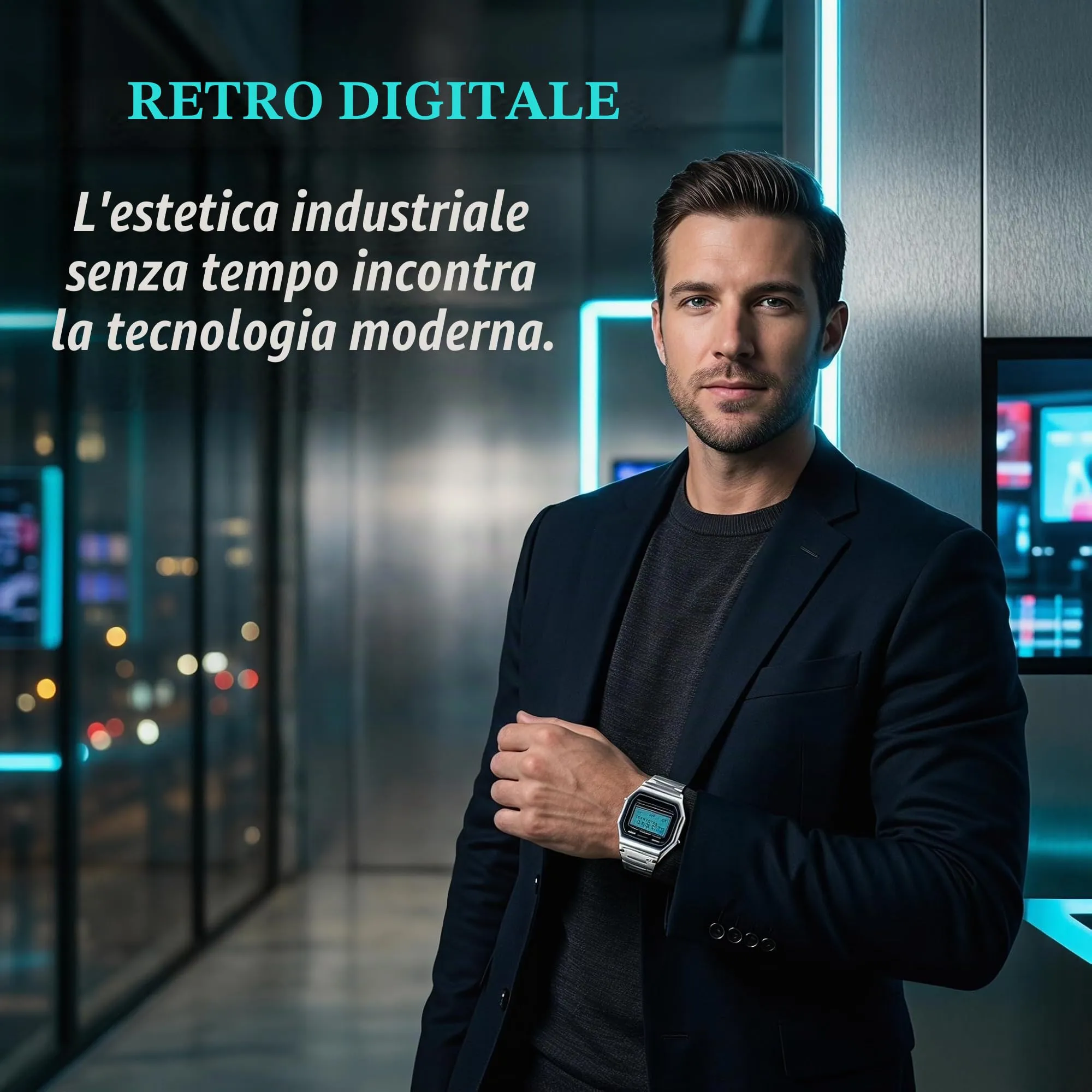 Nicoone Orologio Digitale al Quarzo Argento, Impermeabile 30M, Cinturino in Acciaio - immagine 5