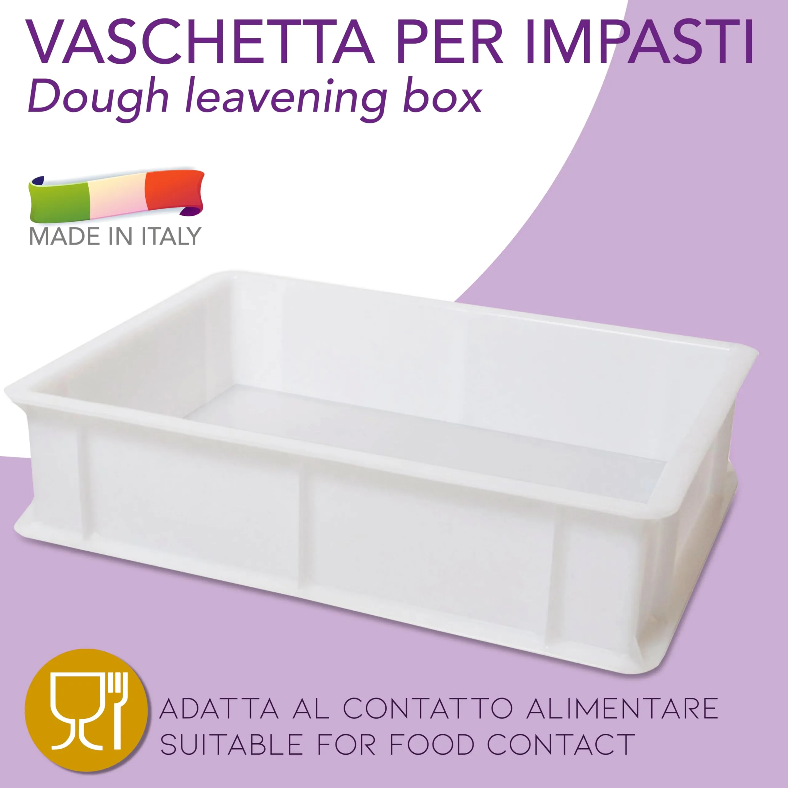 Luneda Vaschetta per Lievitazione Impasto in Polietilene, 12 Litri, 30 x 40 x 10 cm - immagine 2