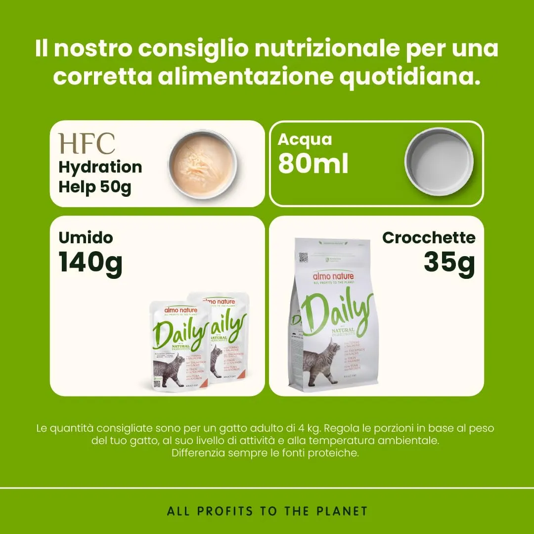 Almo Nature Daily Alimento Umido Completo per Gatti Adulti Tonno e Salmone Bocconcini 2.1 kg (30 x 70 g) - immagine 4