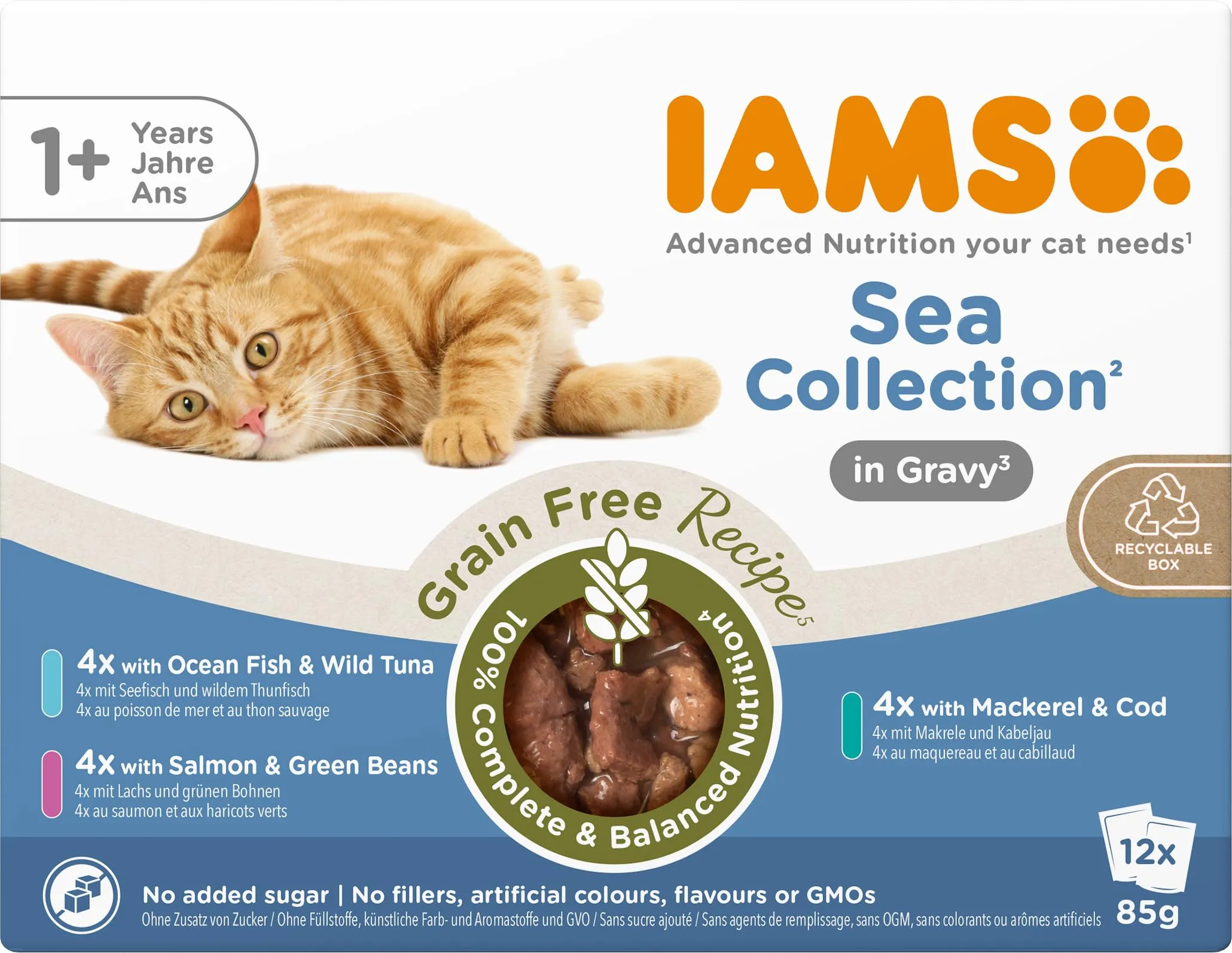 IAMS Delights Sea Collection Cibo umido per gatti senza cereali, 12 x 85 g - immagine 8