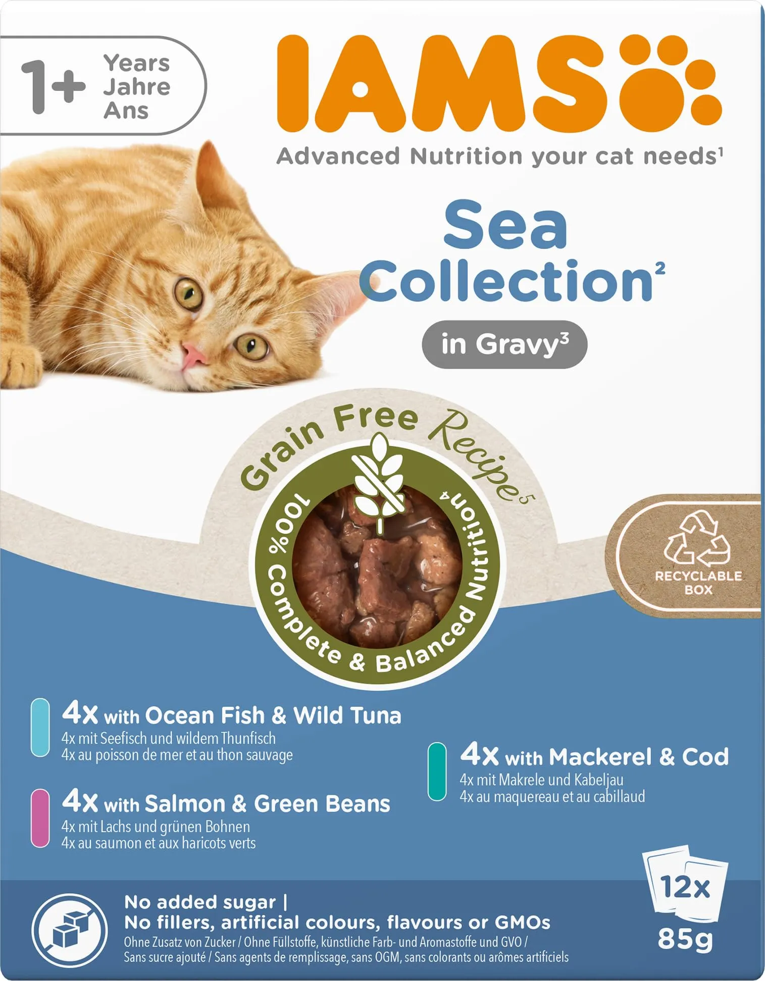 IAMS Delights Sea Collection Cibo umido per gatti senza cereali, 12 x 85 g - immagine 9