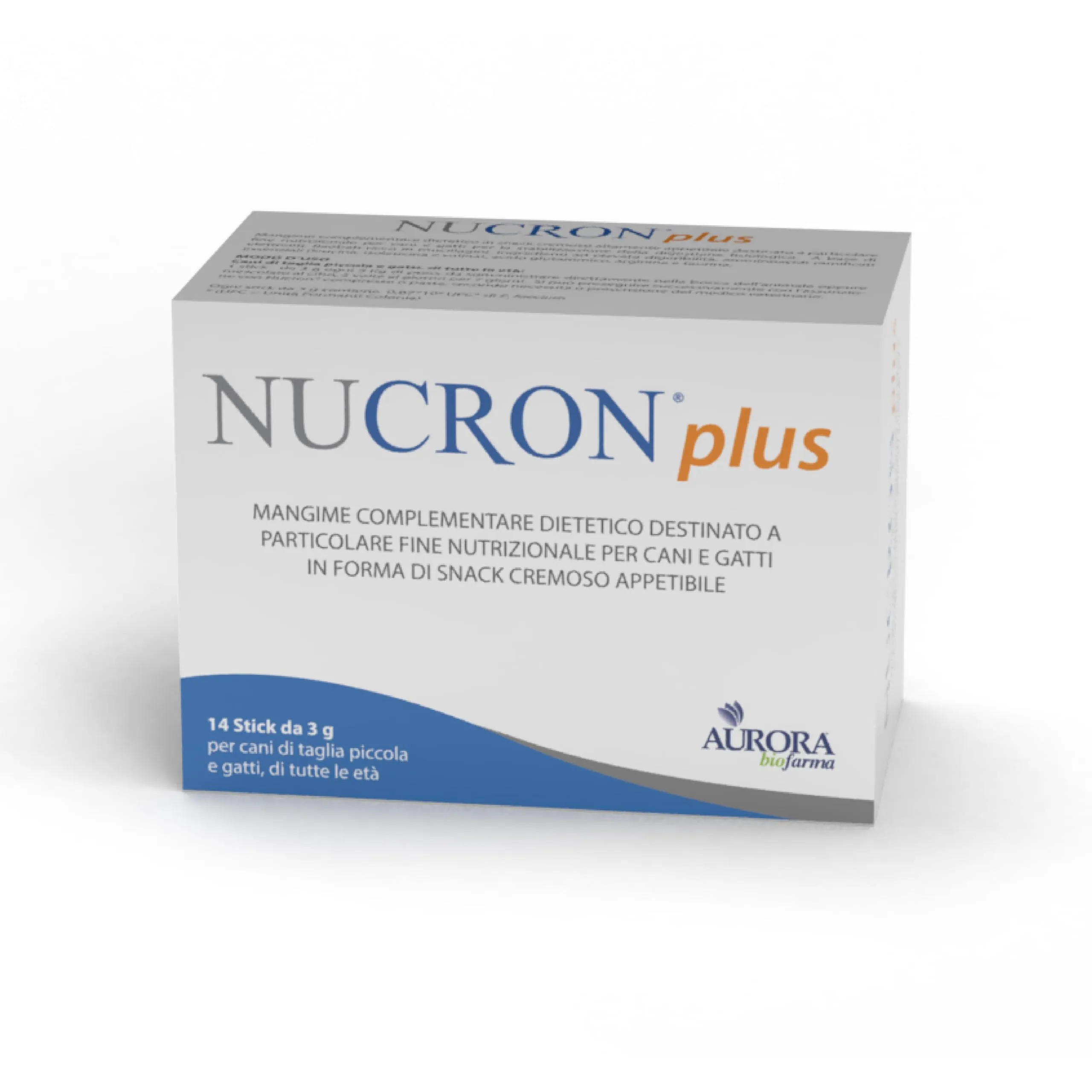 Aurora Biofarma Nucron Plus Mangime Complementare per Gatti e Cani Piccoli, 14 Stick da 3g - immagine 1