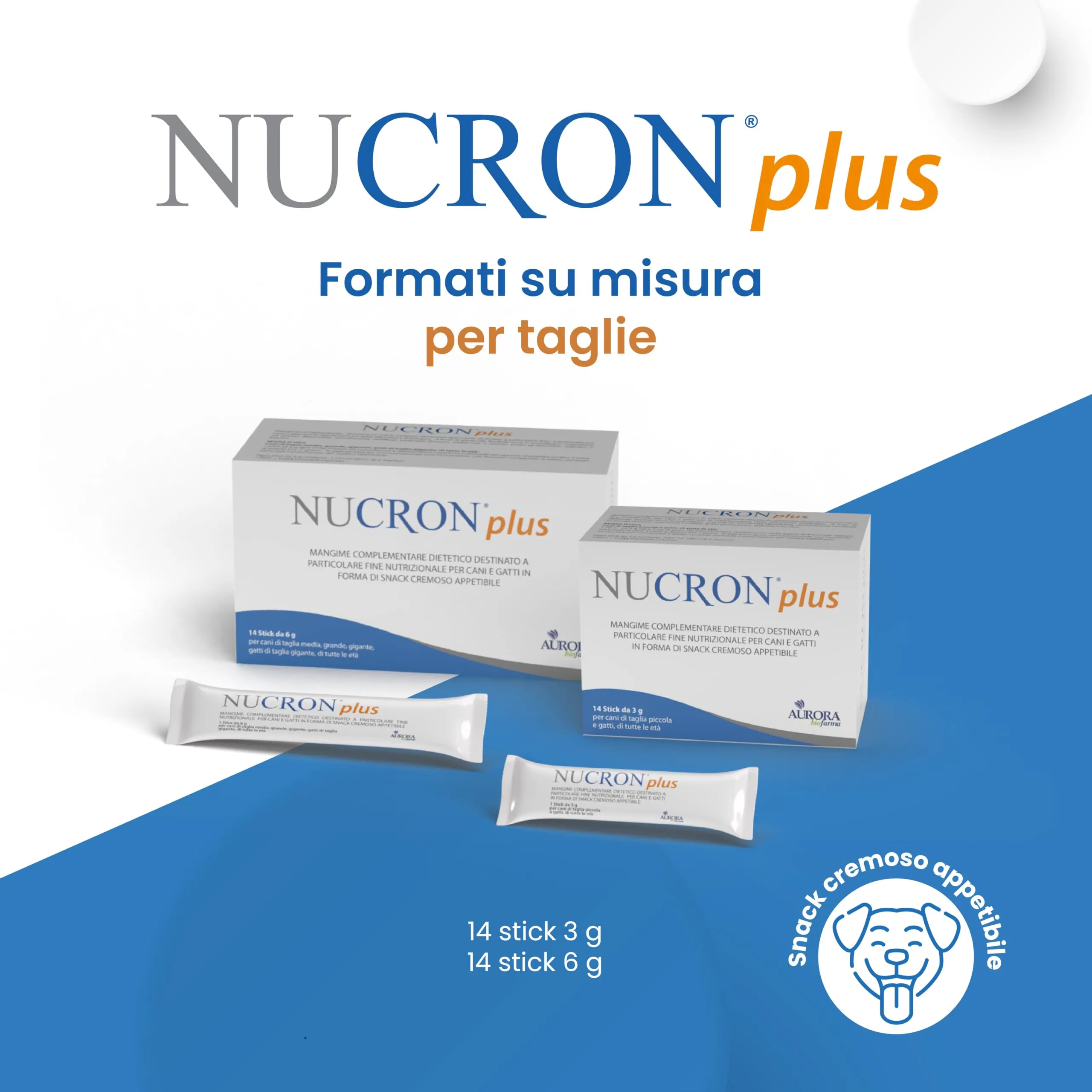 Aurora Biofarma Nucron Plus Mangime Complementare per Gatti e Cani Piccoli, 14 Stick da 3g - immagine 3