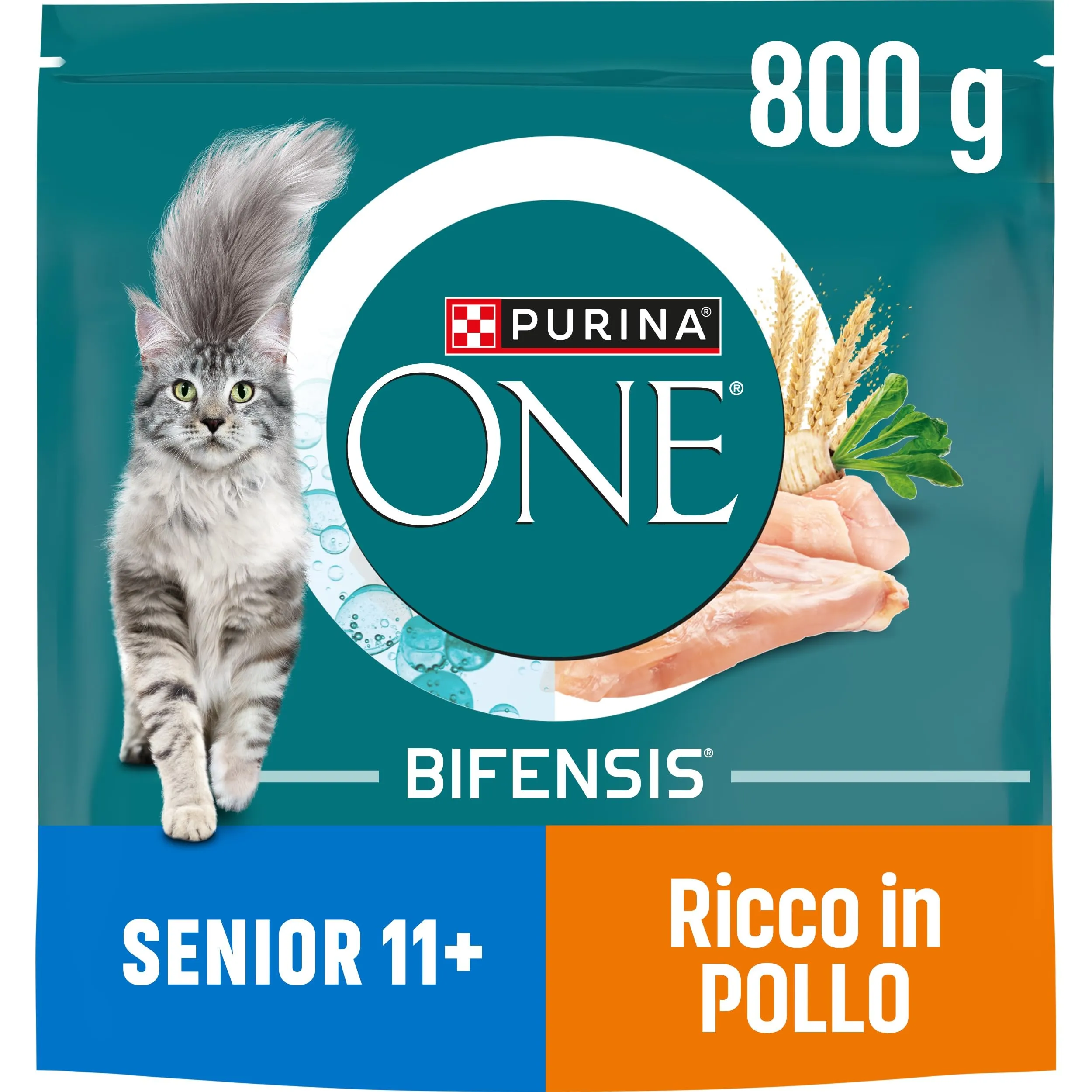 Purina One Bifensis Senior 11+ Crocchette per Gatti Pollo e Cereali Integrali, 8 x 800g - immagine 3