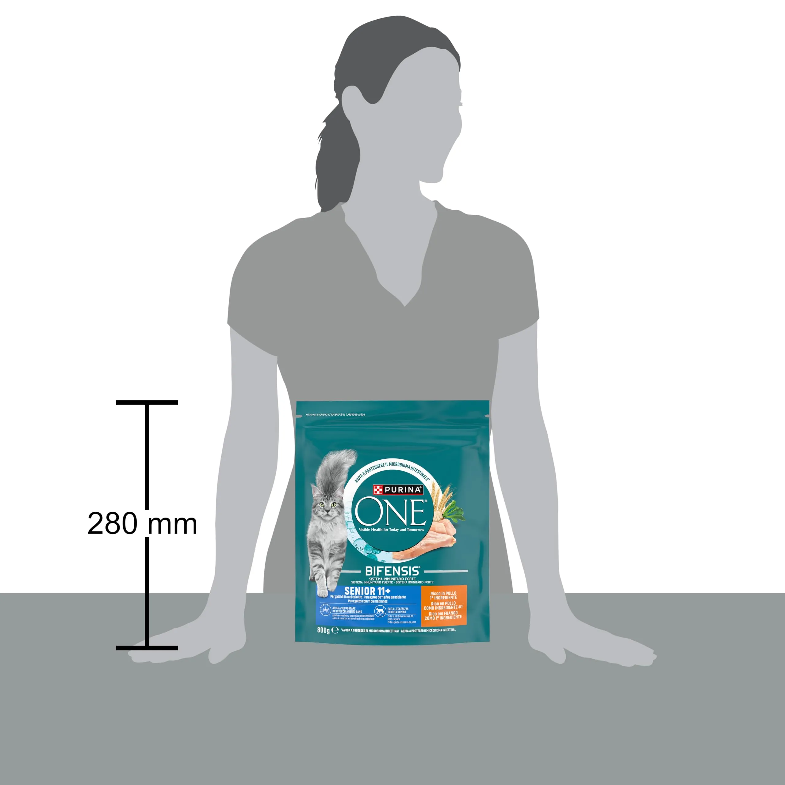 Purina One Bifensis Senior 11+ Crocchette per Gatti Pollo e Cereali Integrali, 8 x 800g - immagine 5
