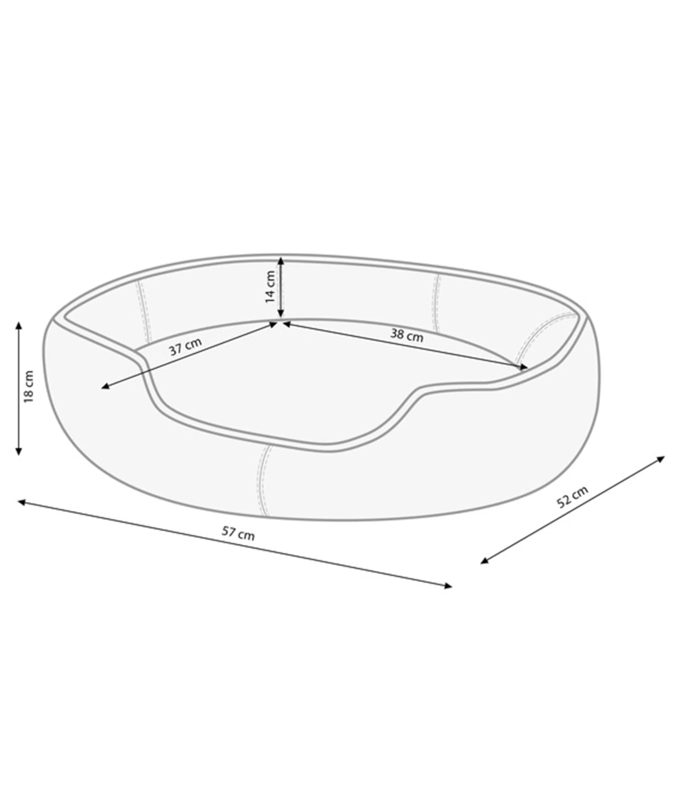 Dehner Sammy Cuccia per cani e gatti, ovale, 57 x 52 x 14 cm, poliestere, grigio - immagine 2
