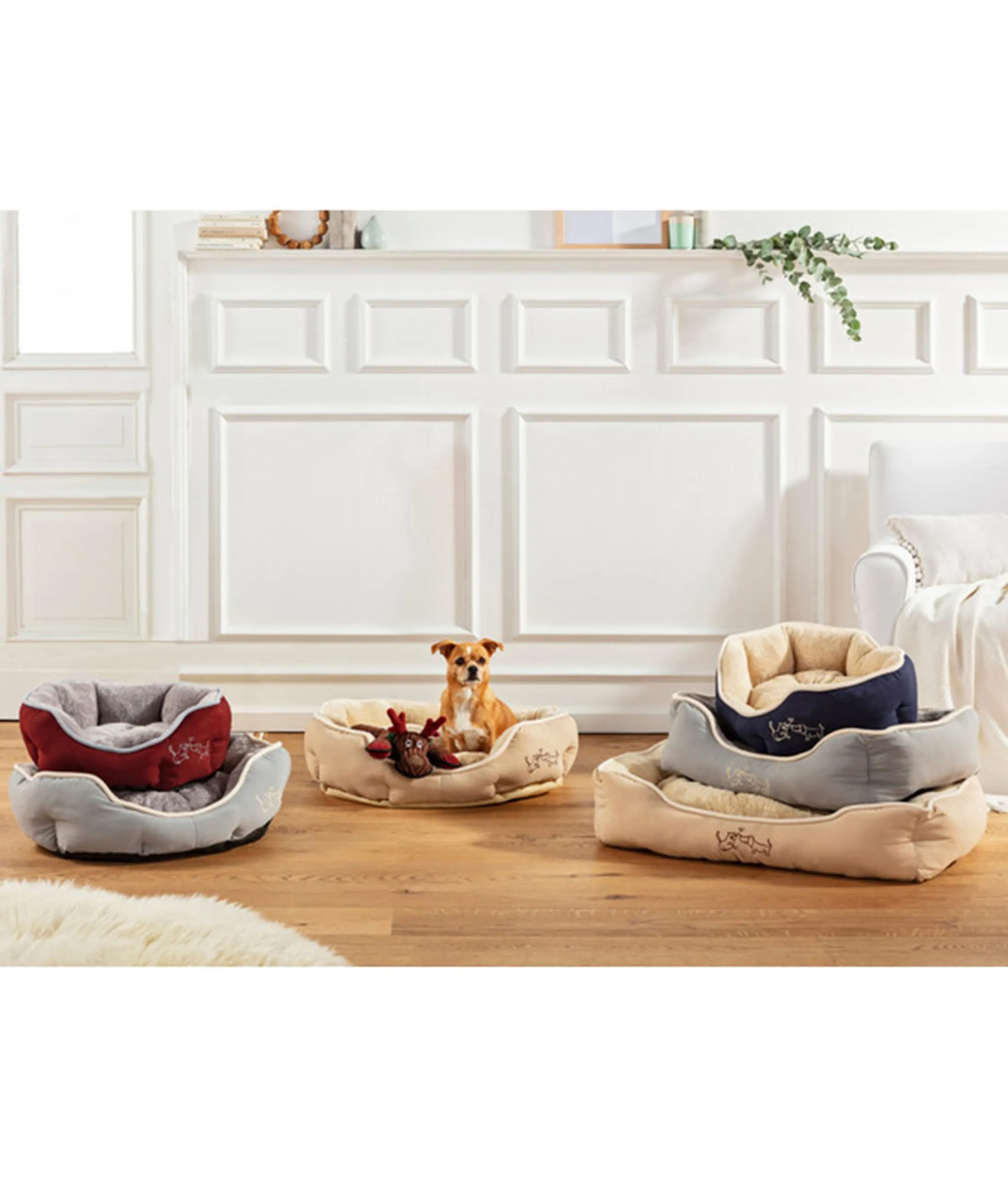 Dehner Sammy Cuccia per cani e gatti, ovale, 57 x 52 x 14 cm, poliestere, grigio - immagine 4