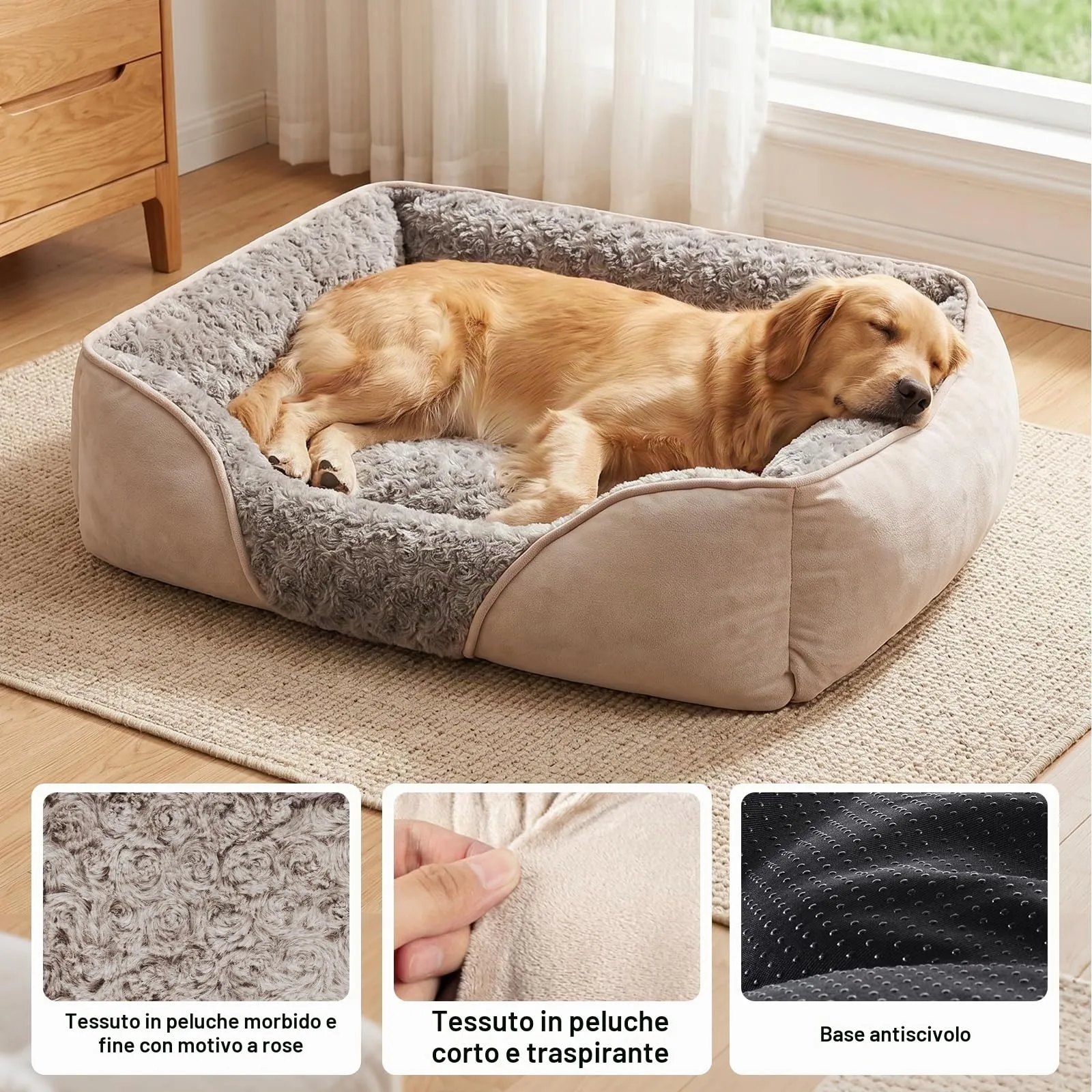 JOEJOY Cuccia Cane Interno Lavabile, 63x53x20cm - immagine 4