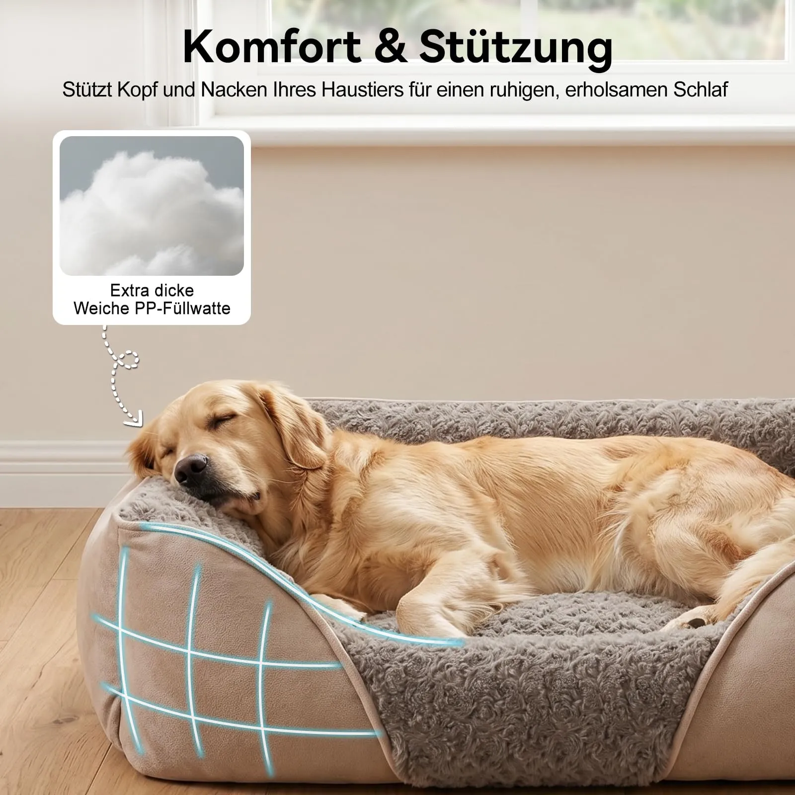 JOEJOY Cuccia Cane Interno Lavabile, 76x61x23cm - immagine 2