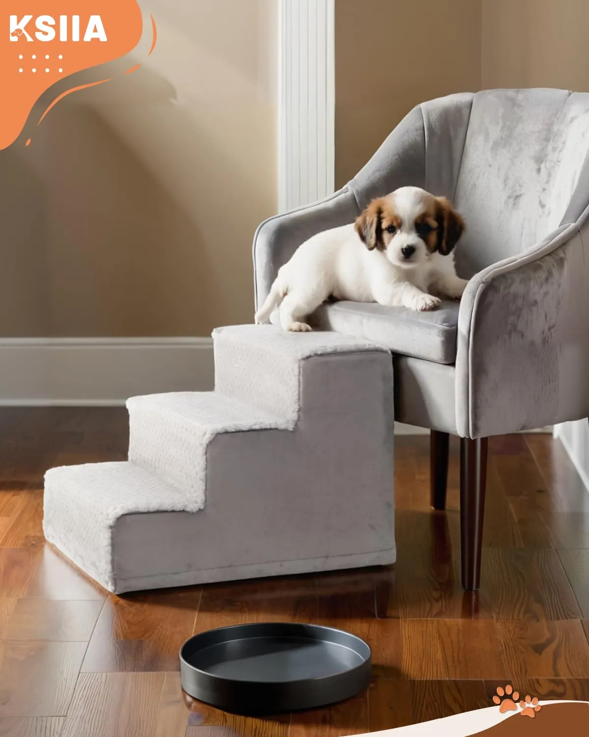 KSIIA Scala per Cani a 3 Gradini, 45 x 38 x 33 cm, Grigio - immagine 7