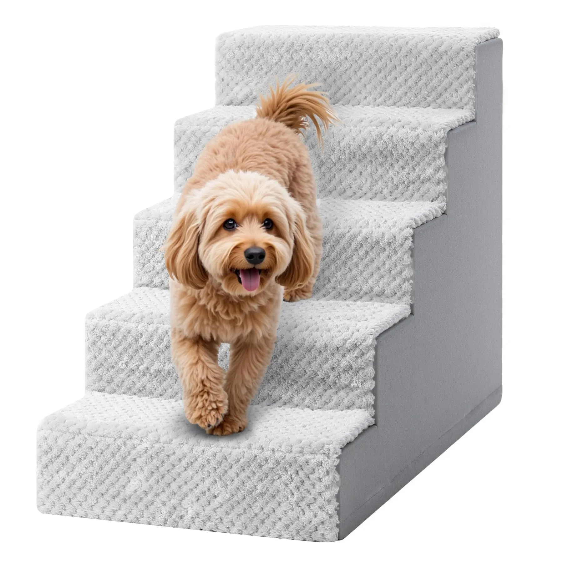 KSIIA Scala per Cani di Piccola Taglia per Letto e Divano, 5 Gradini, Altezza 55 cm - immagine 1
