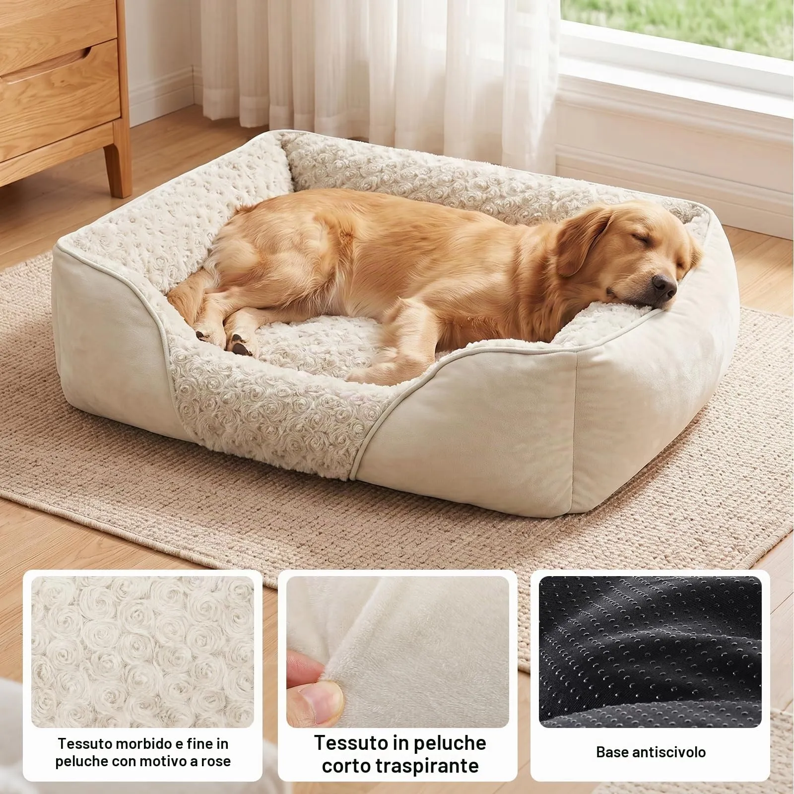 JOEJOY Cuccia Cane Interno Lavabile, 89x63x23cm - immagine 3