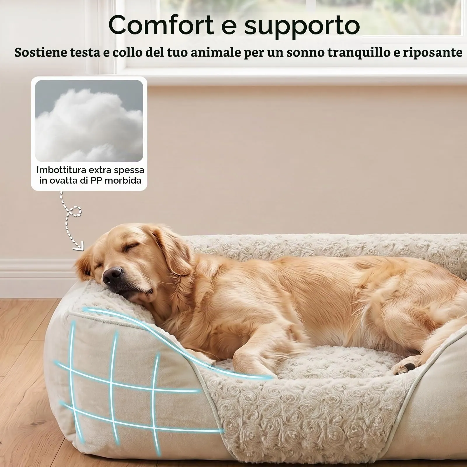 JOEJOY Cuccia Cane Interno Lavabile, 89x63x23cm - immagine 4