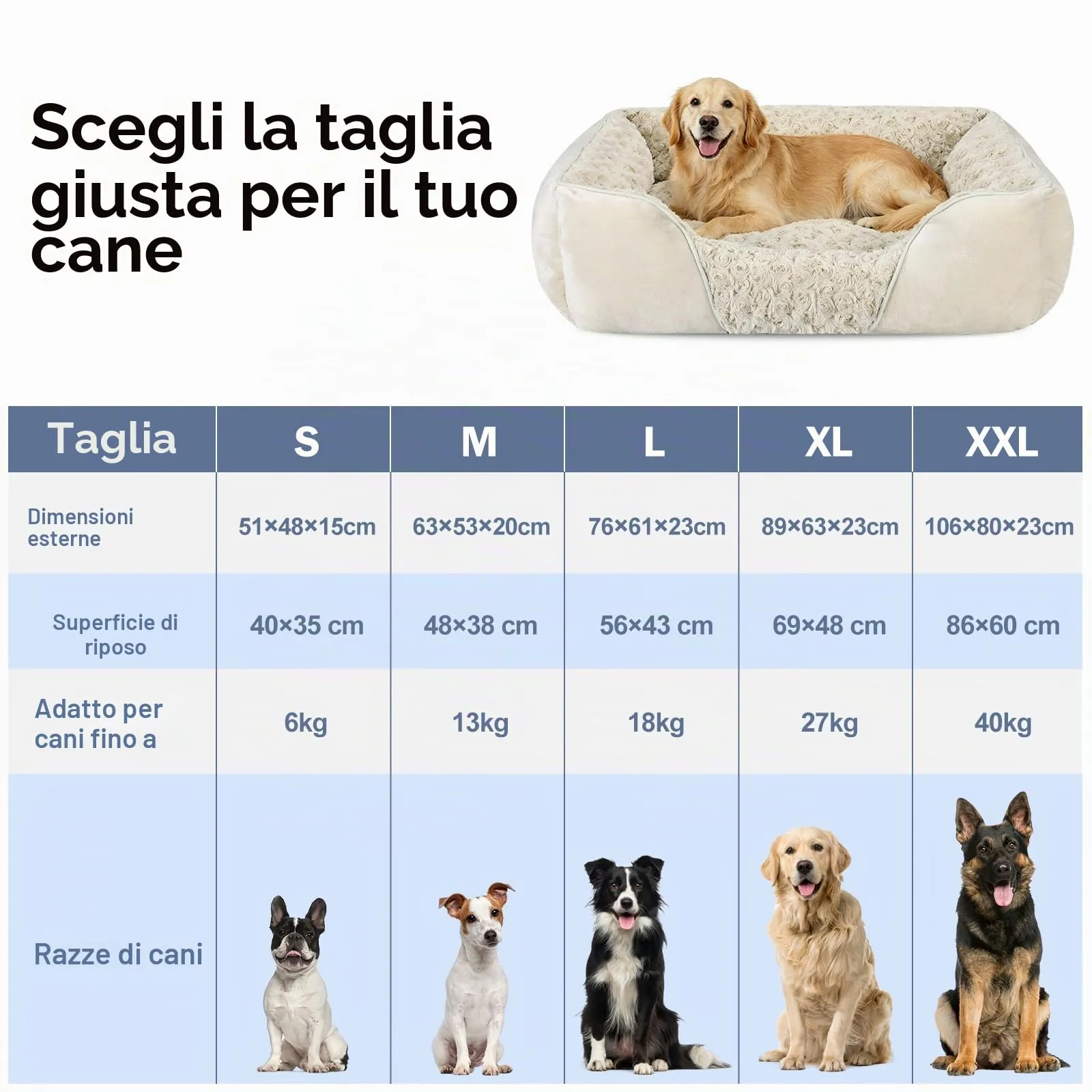 JOEJOY Cuccia Cane Interno Lavabile, 89x63x23cm - immagine 6