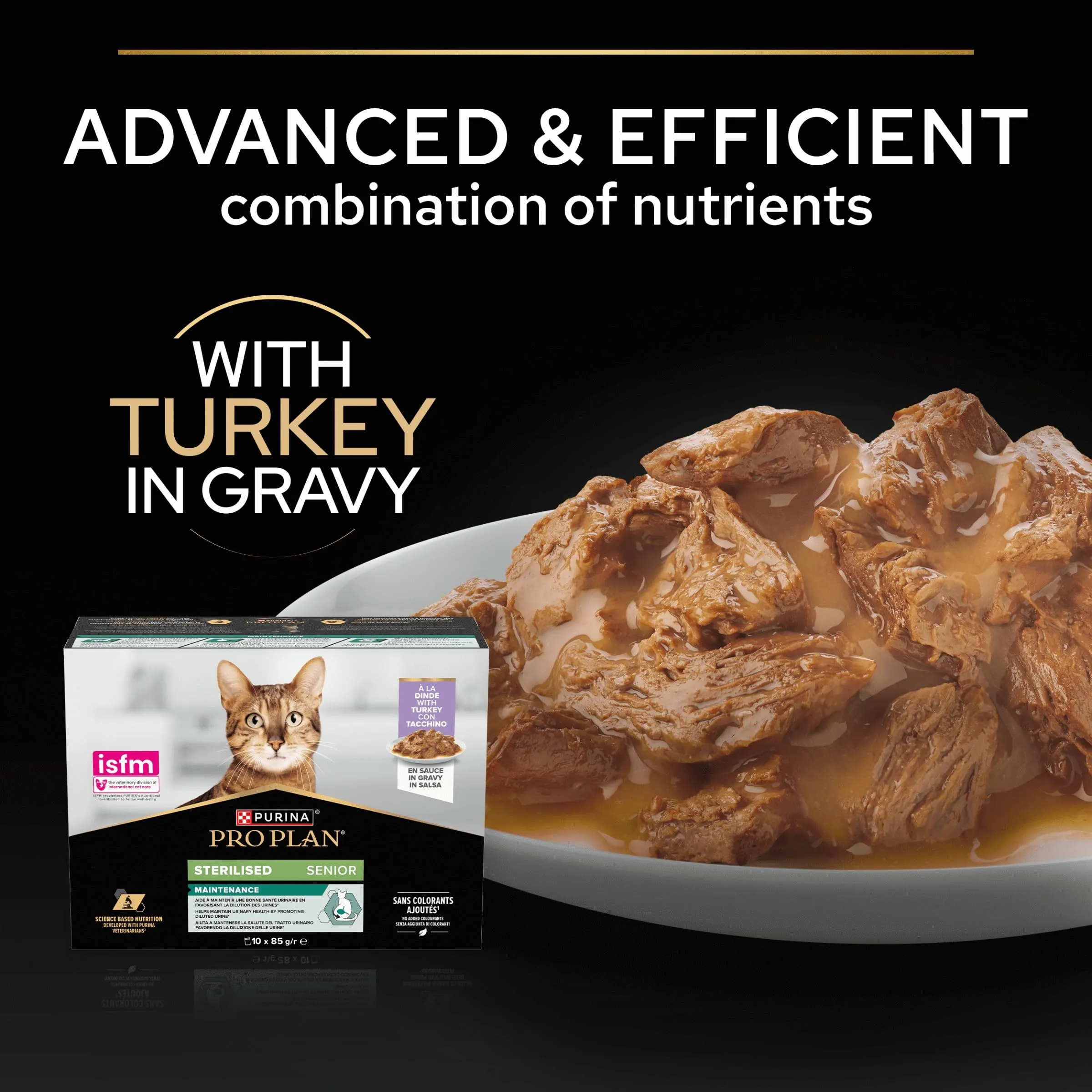 Purina Pro Plan Sterilised 7+ Senior Tacchino, Patè in Salsa per Gatti, 4x85 g - immagine 5