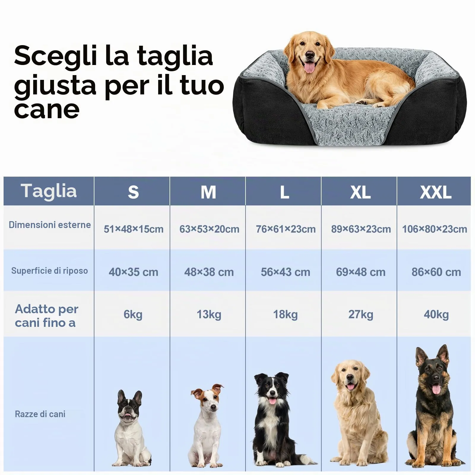 JOEJOY Cuccia Cane Interno Lavabile, 51x48x15cm - immagine 6
