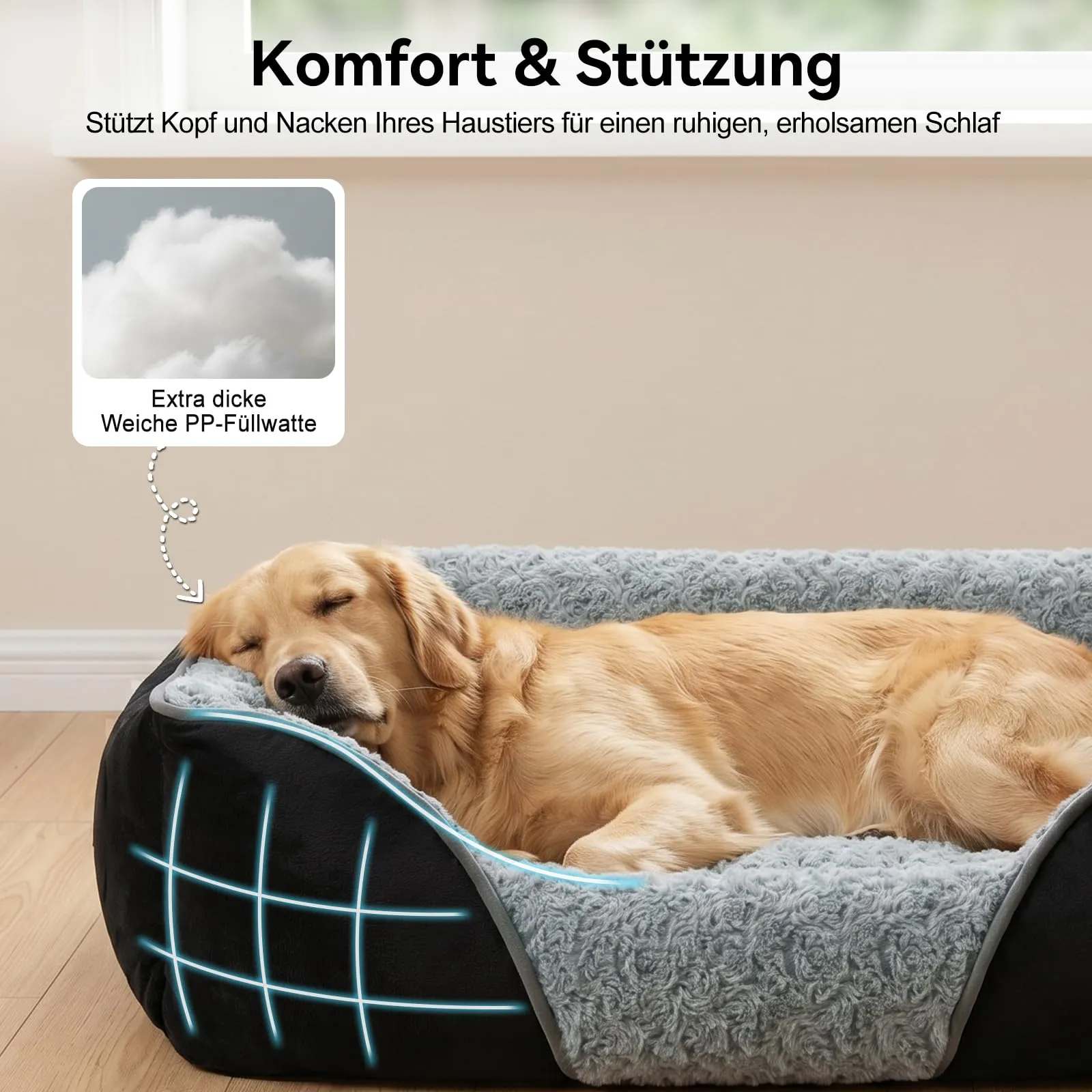 JOEJOY Cuccia Cane Interno Lavabile, 76x61x23cm - immagine 2