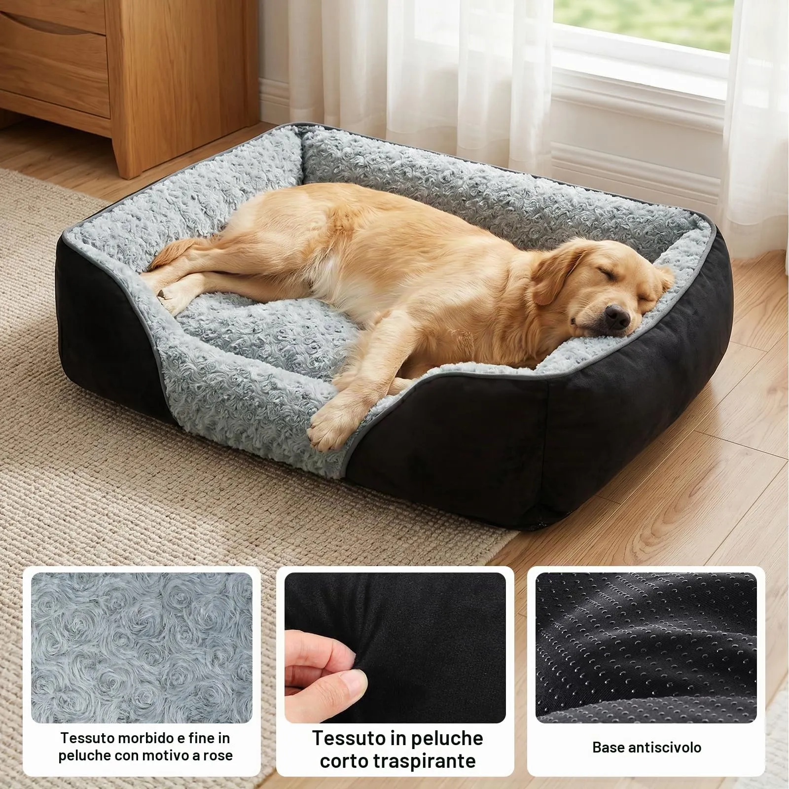 JOEJOY Cuccia Cane Interno Media Lavabile, 63x53x20cm - immagine 4