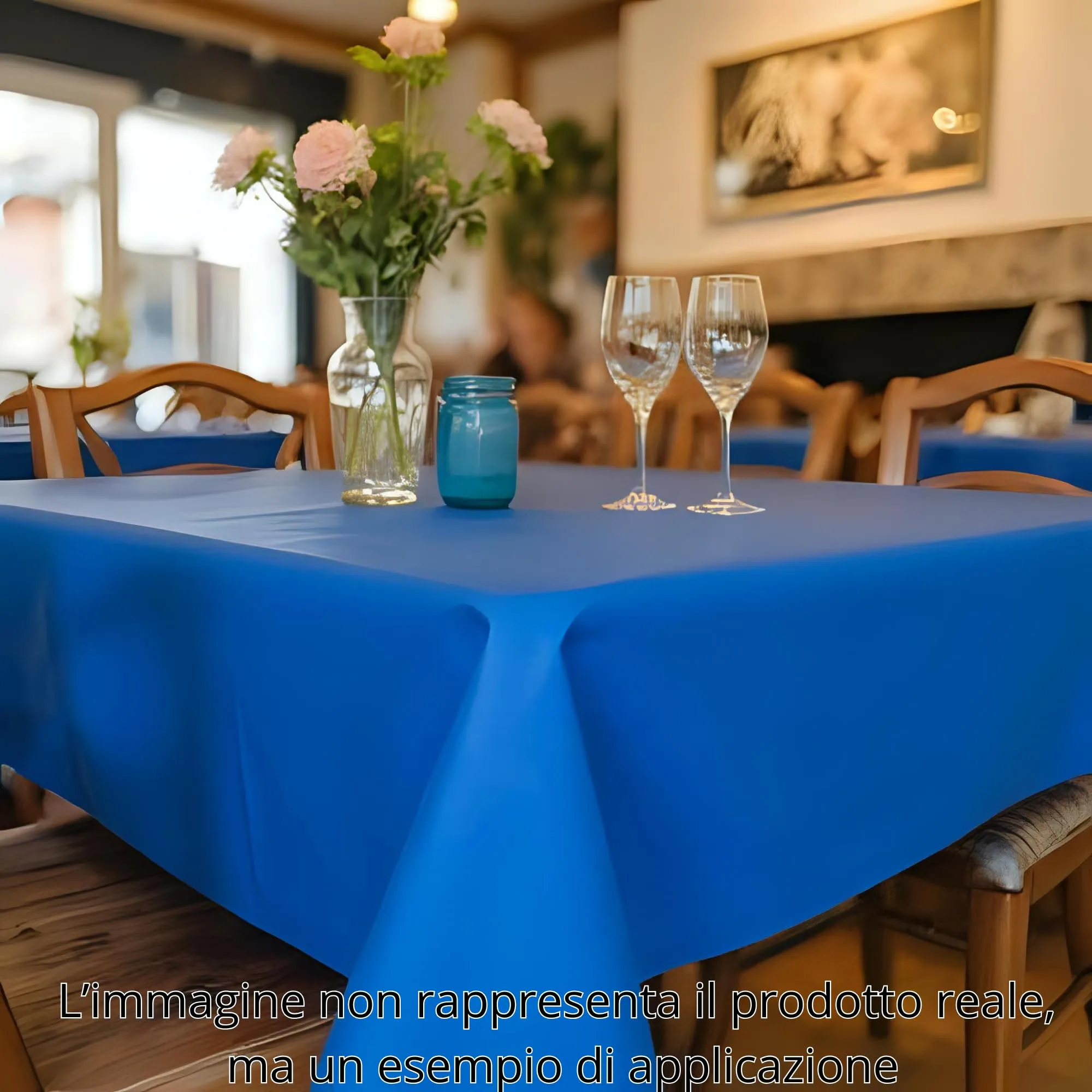 Tovaglie monouso in TNT blu cobalto 100x100 cm, 48gr, 25 pezzi - immagine 6