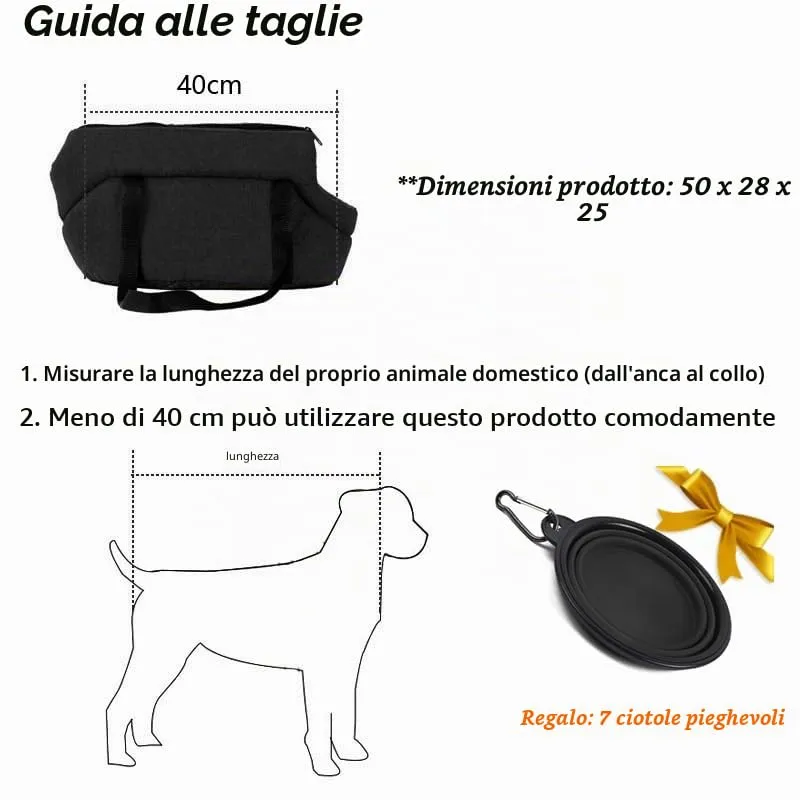 AzulLanse Trasportino Sling Carrier per Cani di Piccola Taglia e Gatti, Borsa da Viaggio in Tessuto Oxford, Nero - immagine 5