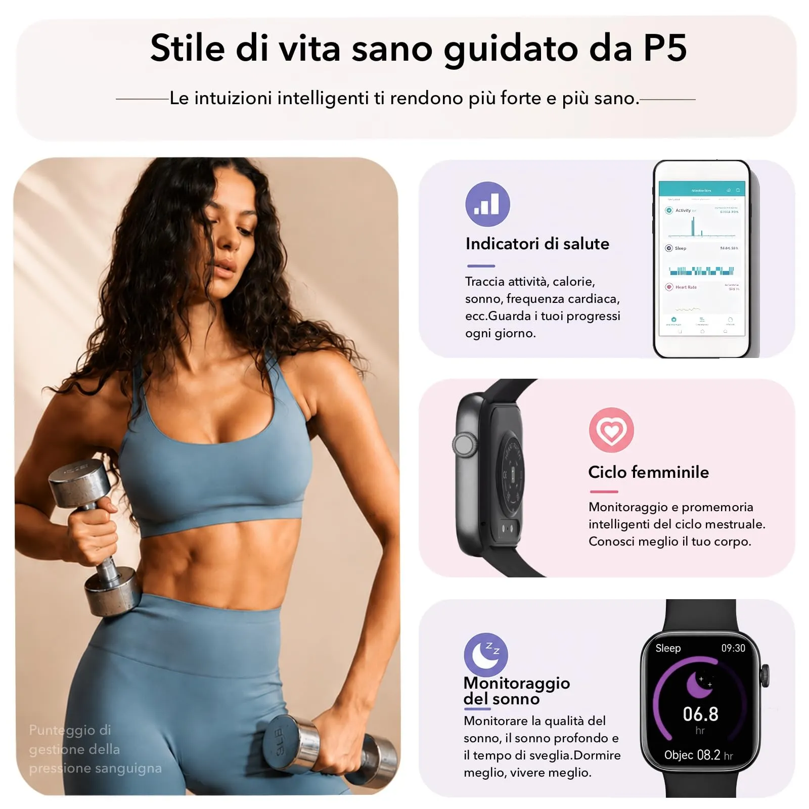 AOYBWK Smartwatch 1.85" per Uomo e Donna, Chiamate Bluetooth, 140+ Modalità Sportive, Cardiofrequenzimetro, SpO2, Monitoraggio Sonno, IP68 per Android e iOS - immagine 5