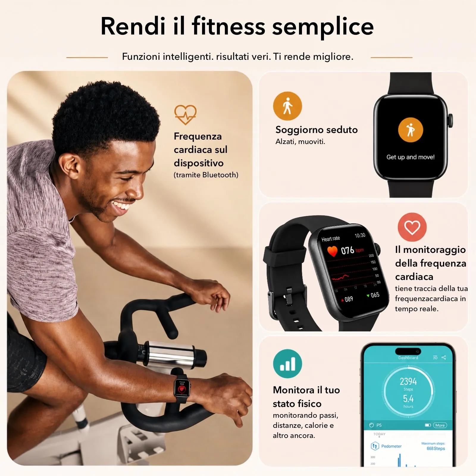 AOYBWK Smartwatch 1.85" per Uomo e Donna, Chiamate Bluetooth, 140+ Modalità Sportive, Cardiofrequenzimetro, SpO2, Monitoraggio Sonno, IP68 per Android e iOS - immagine 6