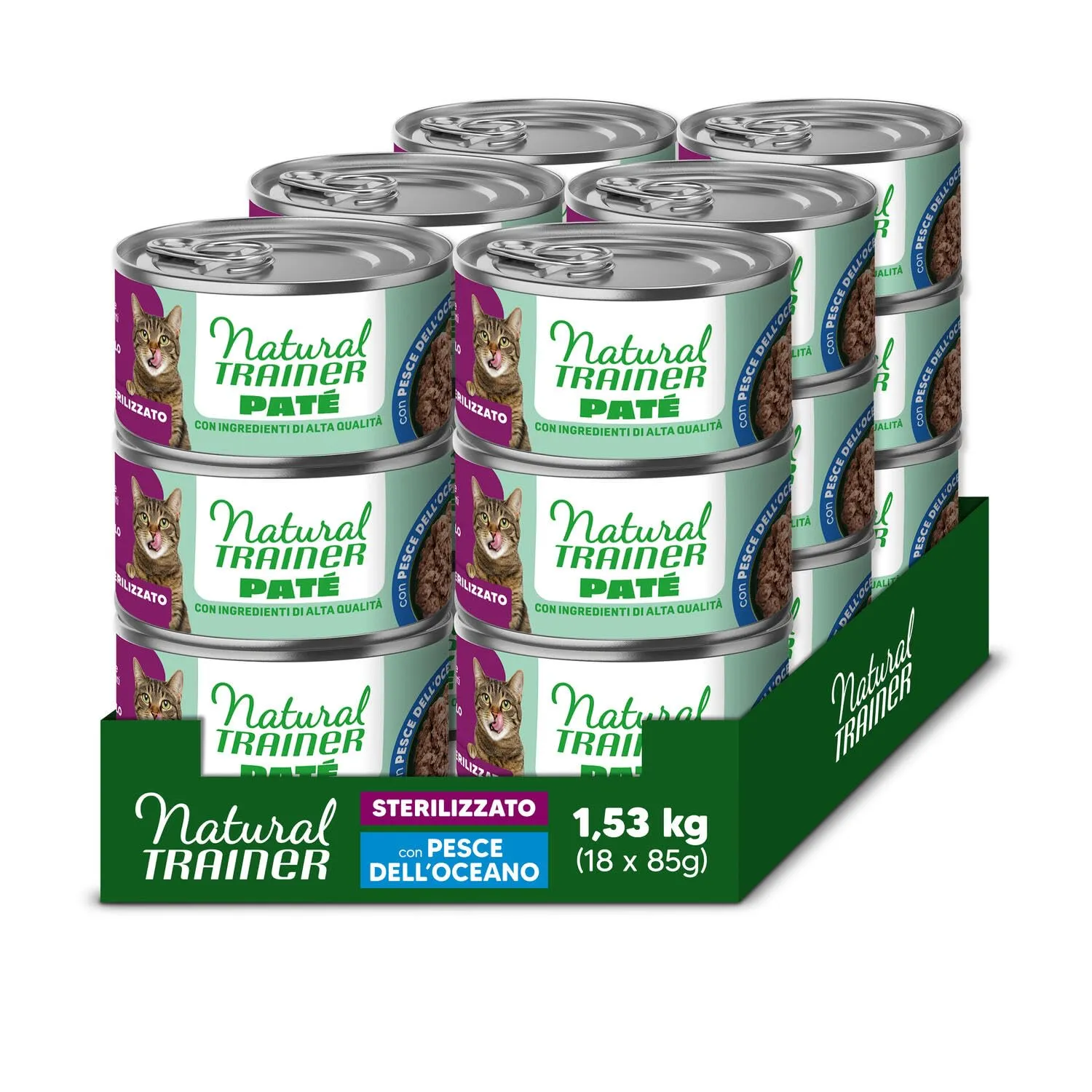 Trainer Natural Sterilized Paté di Pesce dell'Oceano per gatti adulti - 18 x 85g - immagine 1