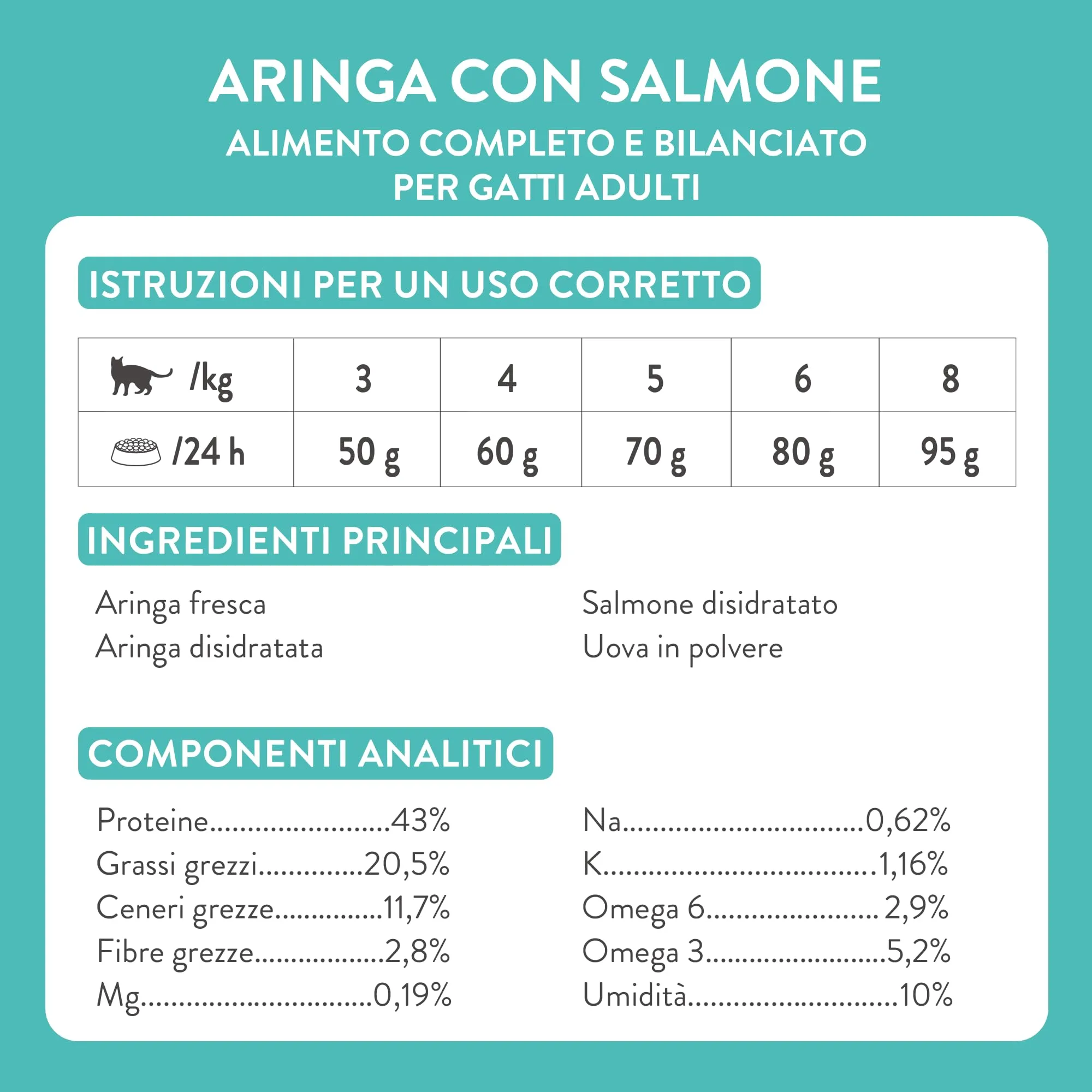 Schesir Born Carnivore Crocchette per Gatti Adulti, Aringa e Salmone, Cotte al Forno, 1,25kg - immagine 4