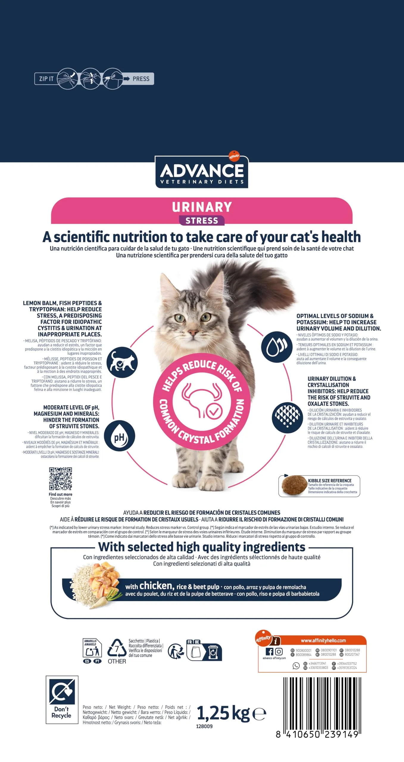 Affinity Advance Veterinary Diets Urinary Stress Cat Food, 1.25 kg - immagine 4