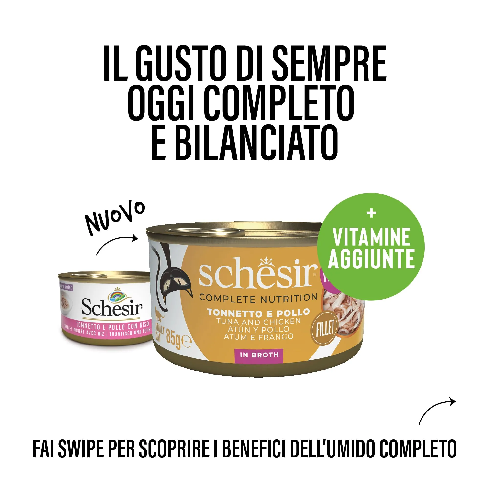 Schesir Tonnetto con Pollo in Brodo, Alimento Umido Completo per Gatti, 12 x 85g - immagine 3