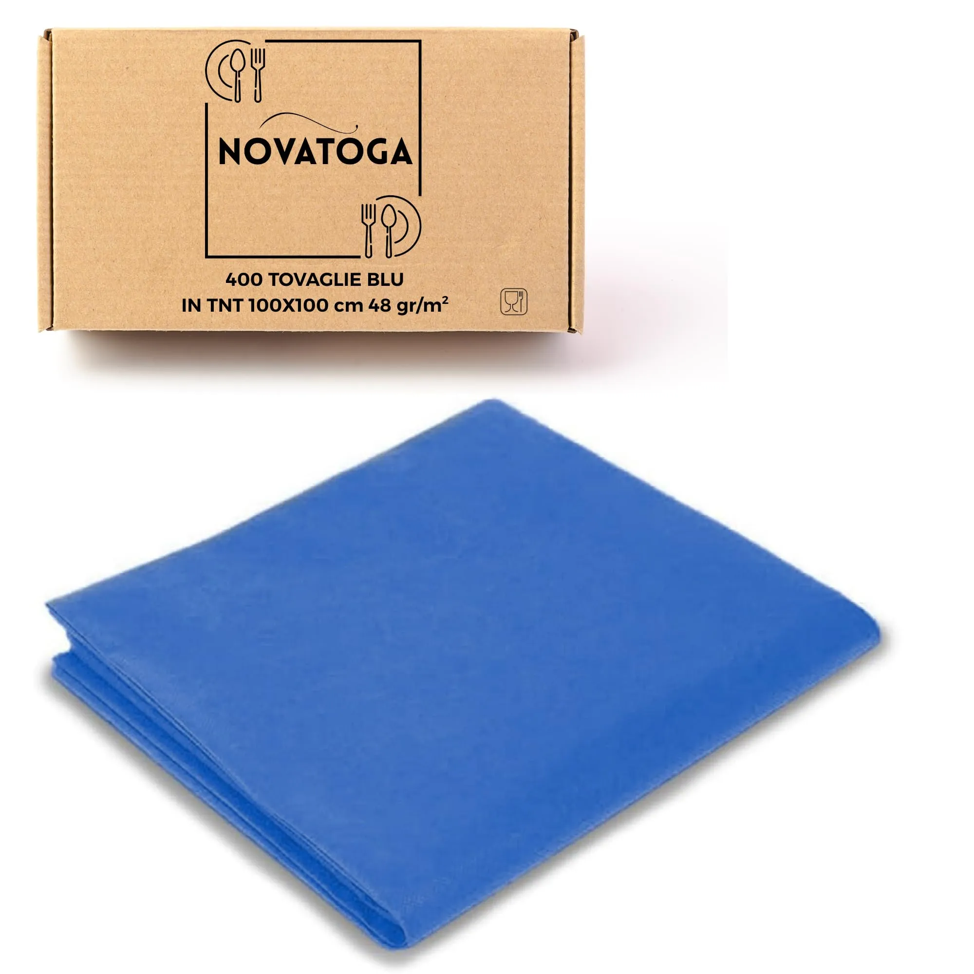 Tovaglie coprimacchia monouso in TNT Blu Cobalto 100x100 cm, alta grammatura 48gr (400 pezzi) - immagine 7