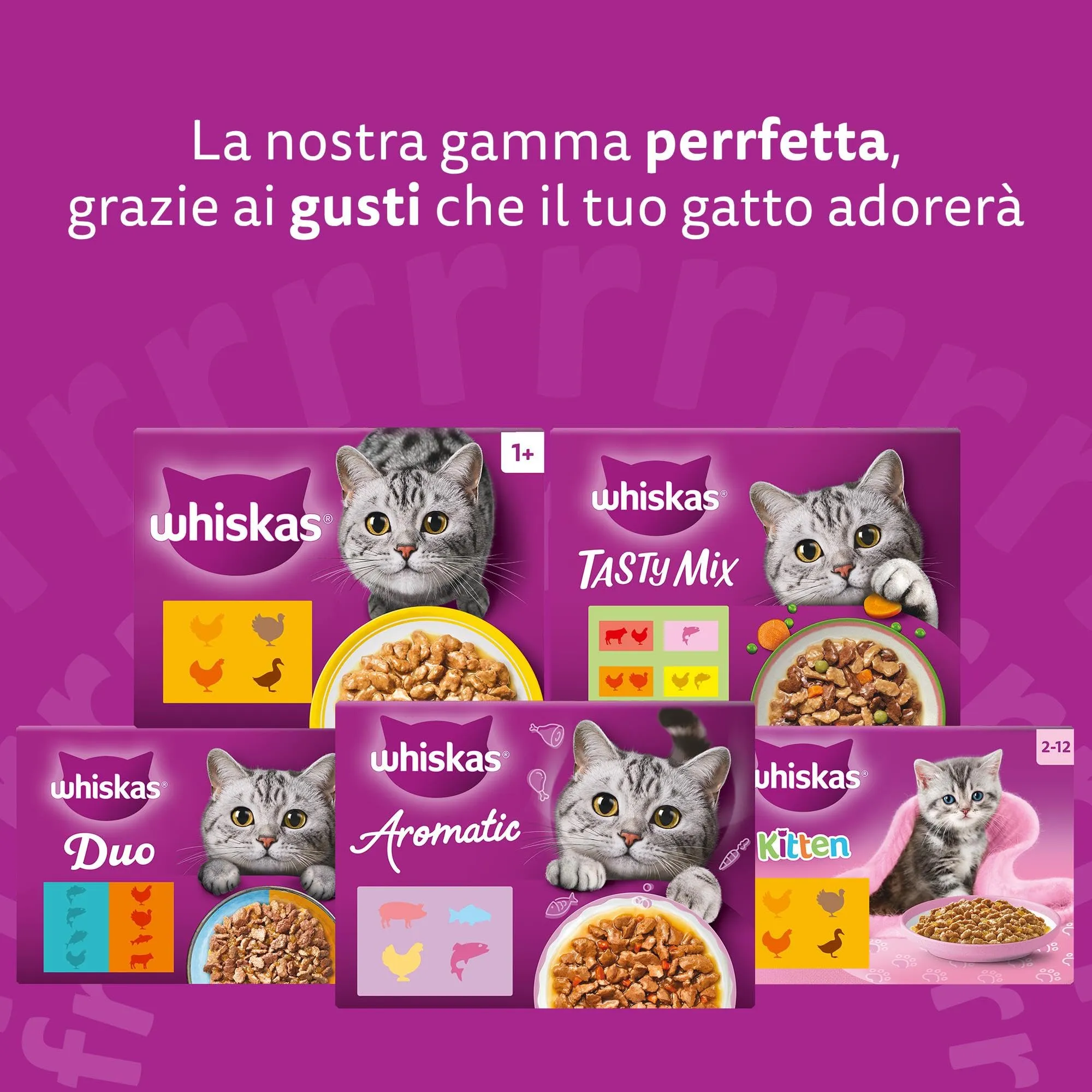 Whiskas Pure Delight Menù Assortito 1+ Anni, Cibo Umido per Gatto, 52 Bustine da 85g - immagine 9