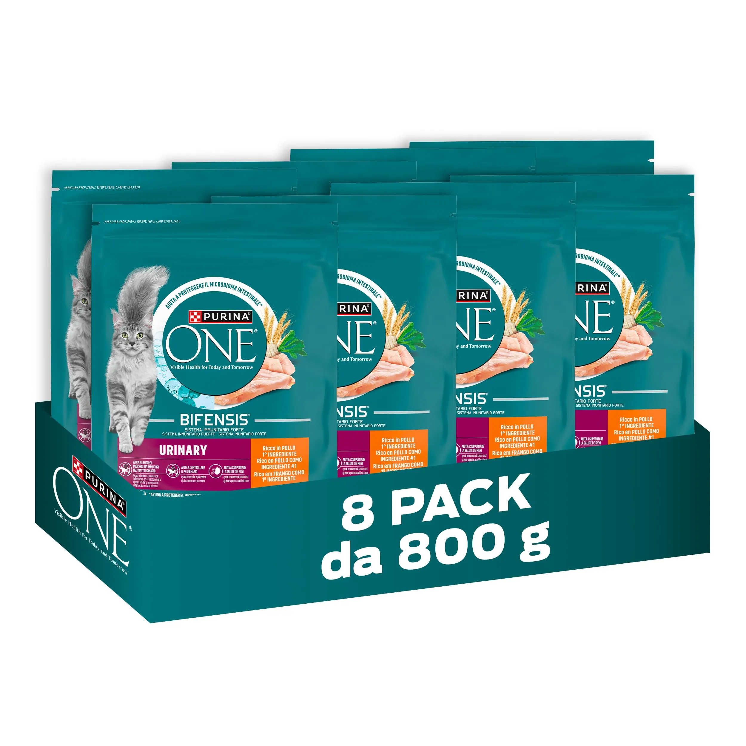 Purina ONE Bifensis Urinary Health Crocchette Gatti Adulti, 8 x 800g - immagine 1