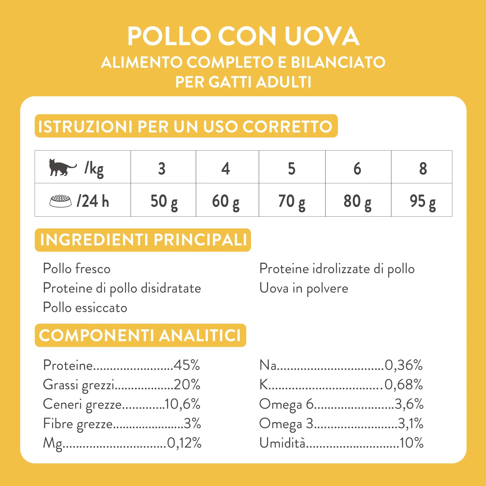 Schesir Born Carnivore Pollo e Uovo, Crocchette per Gatti Adulti, 1,25kg - immagine 4