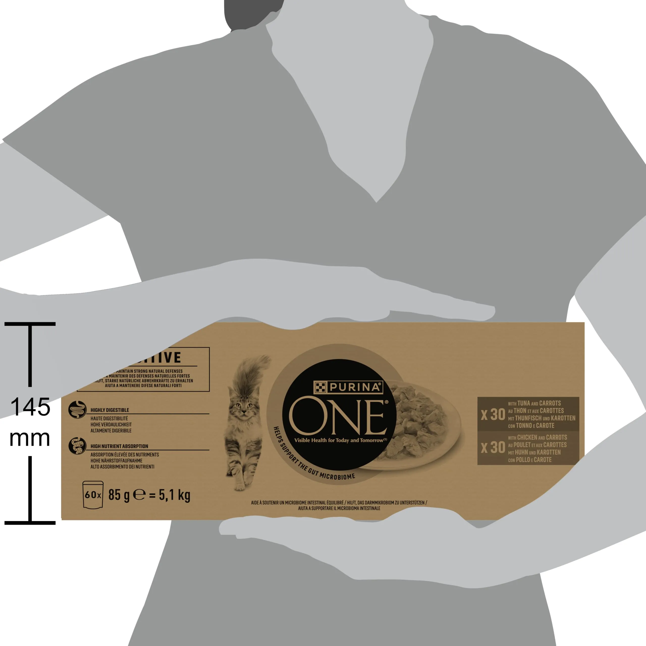 Purina ONE Sensitive Cibo Umido per Gatti Adulti, 60 Bustine da 85g - immagine 5