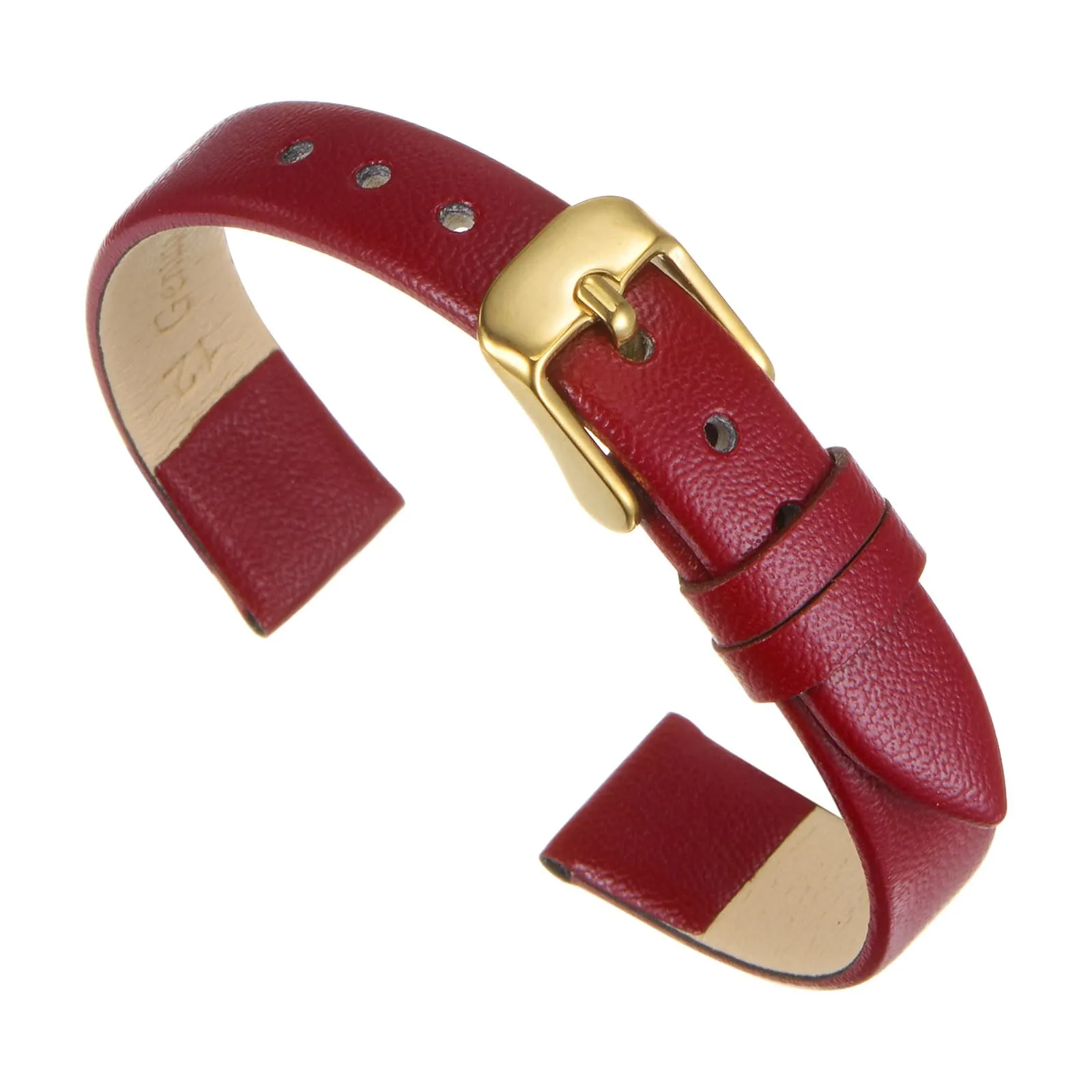 QUARKZMAN Cinturino Orologio in Pelle 12mm, Rosso - immagine 1