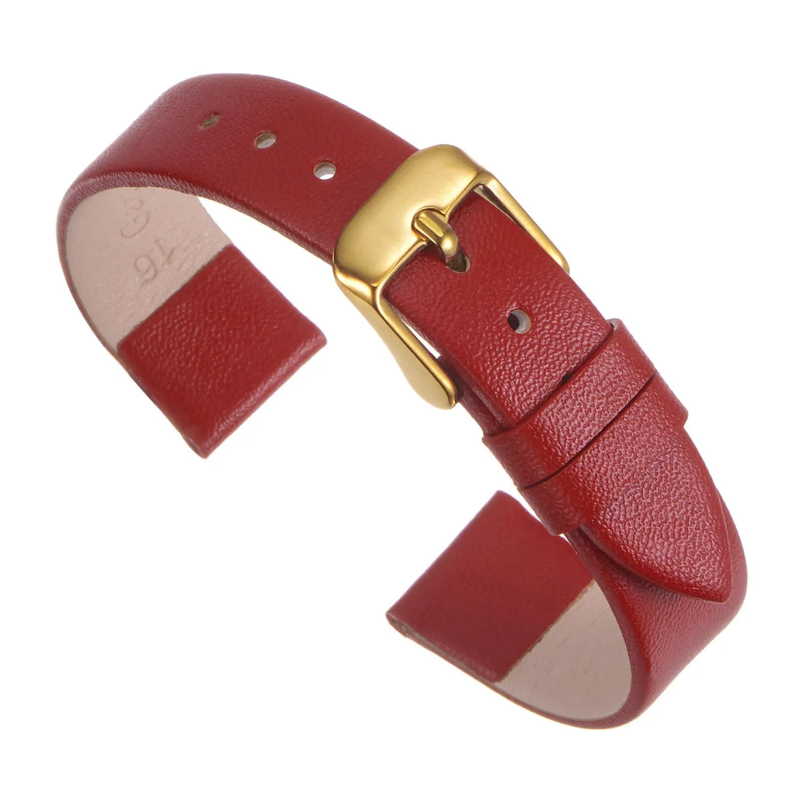 QUARKZMAN Cinturino Orologio in Pelle 18mm, Rosso - immagine 1
