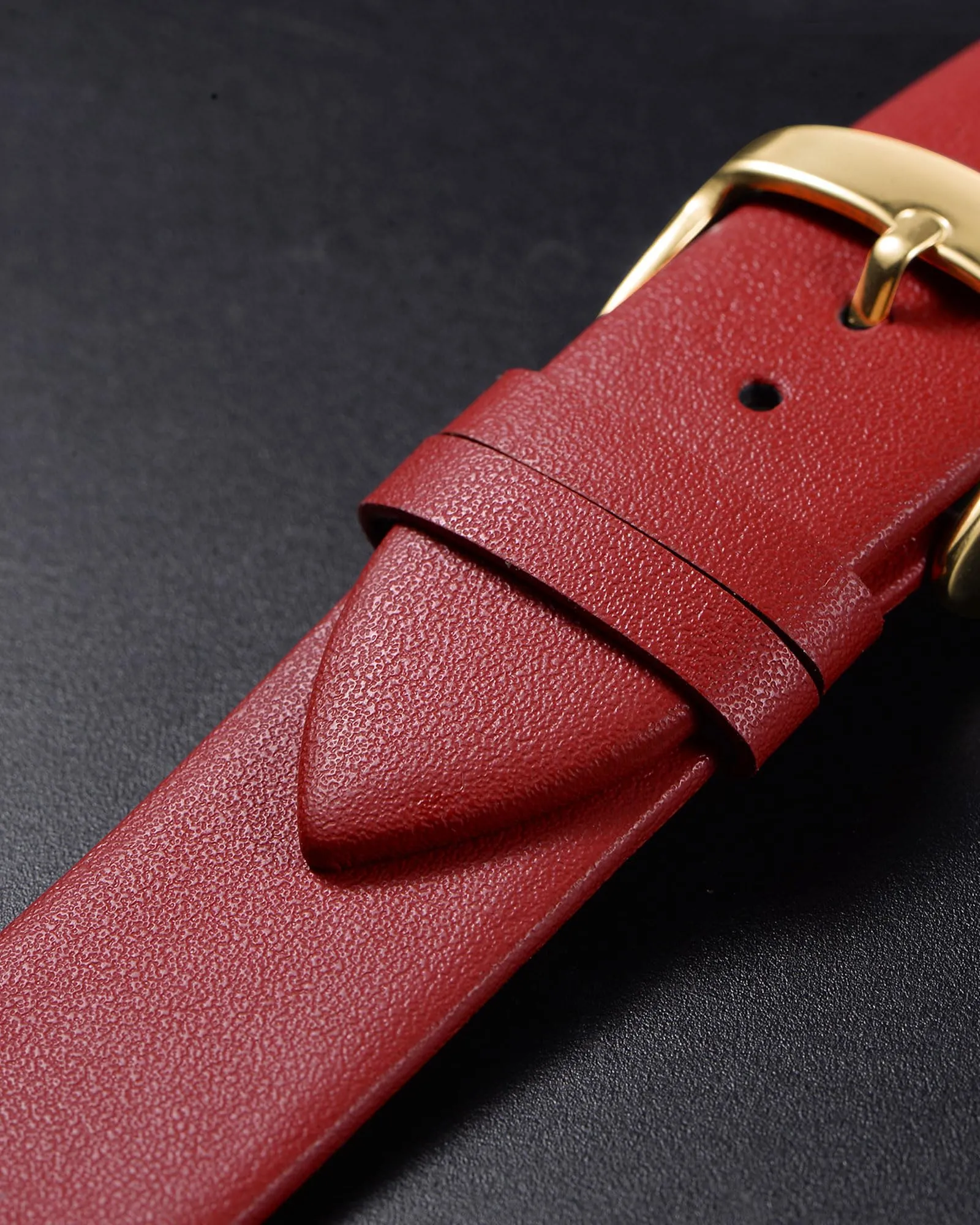 QUARKZMAN Cinturino Orologio in Pelle 18mm, Rosso - immagine 4
