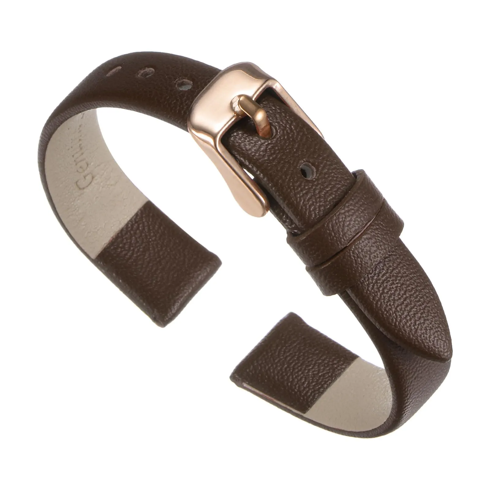 QUARKZMAN Cinturino Orologio in Pelle Marrone Scuro 12mm - immagine 1