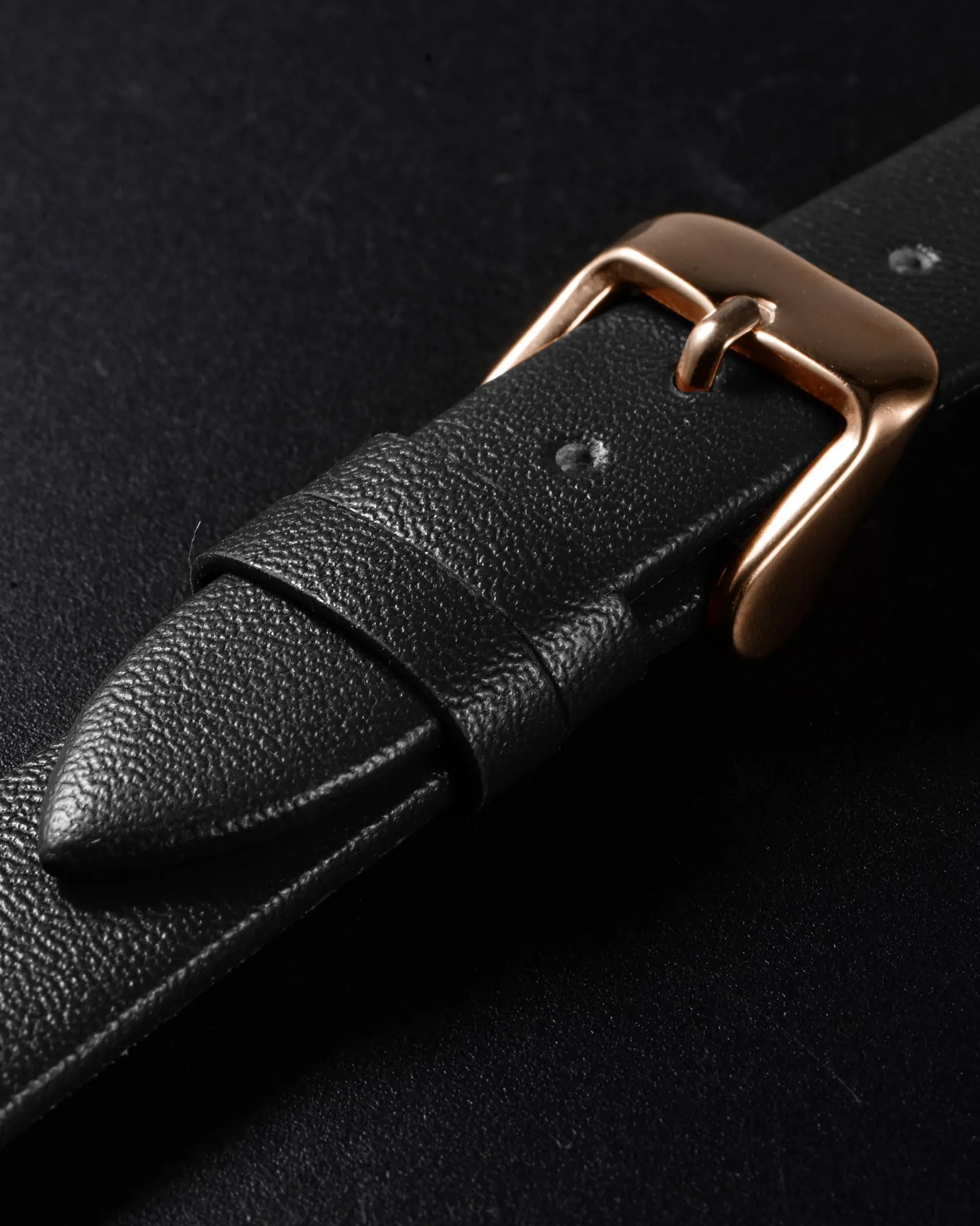 QUARKZMAN Cinturino Orologio in Vera Pelle Nero 16mm - immagine 4