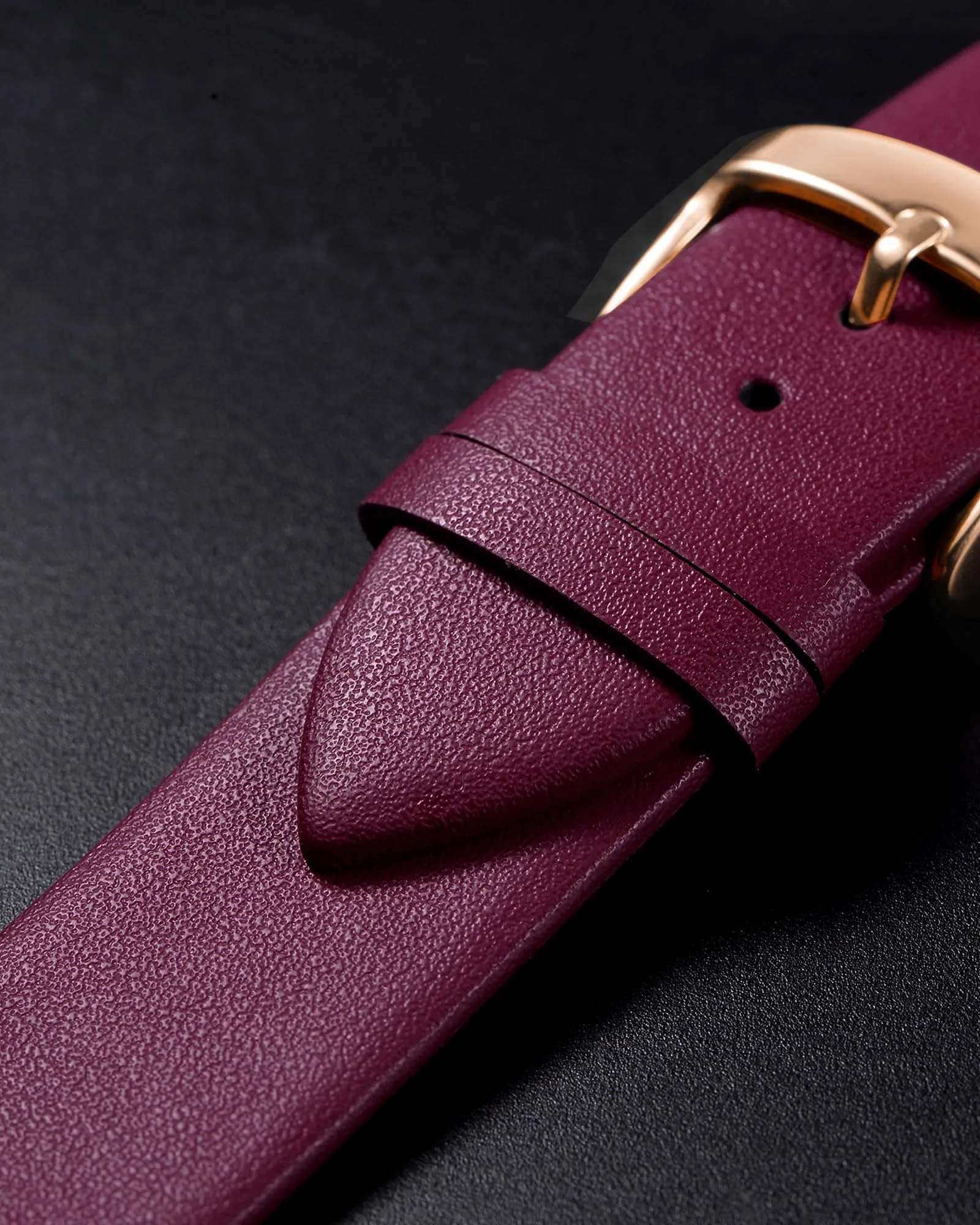 QUARKZMAN Cinturino Orologio in Vero Pelle Viola 22mm - immagine 4