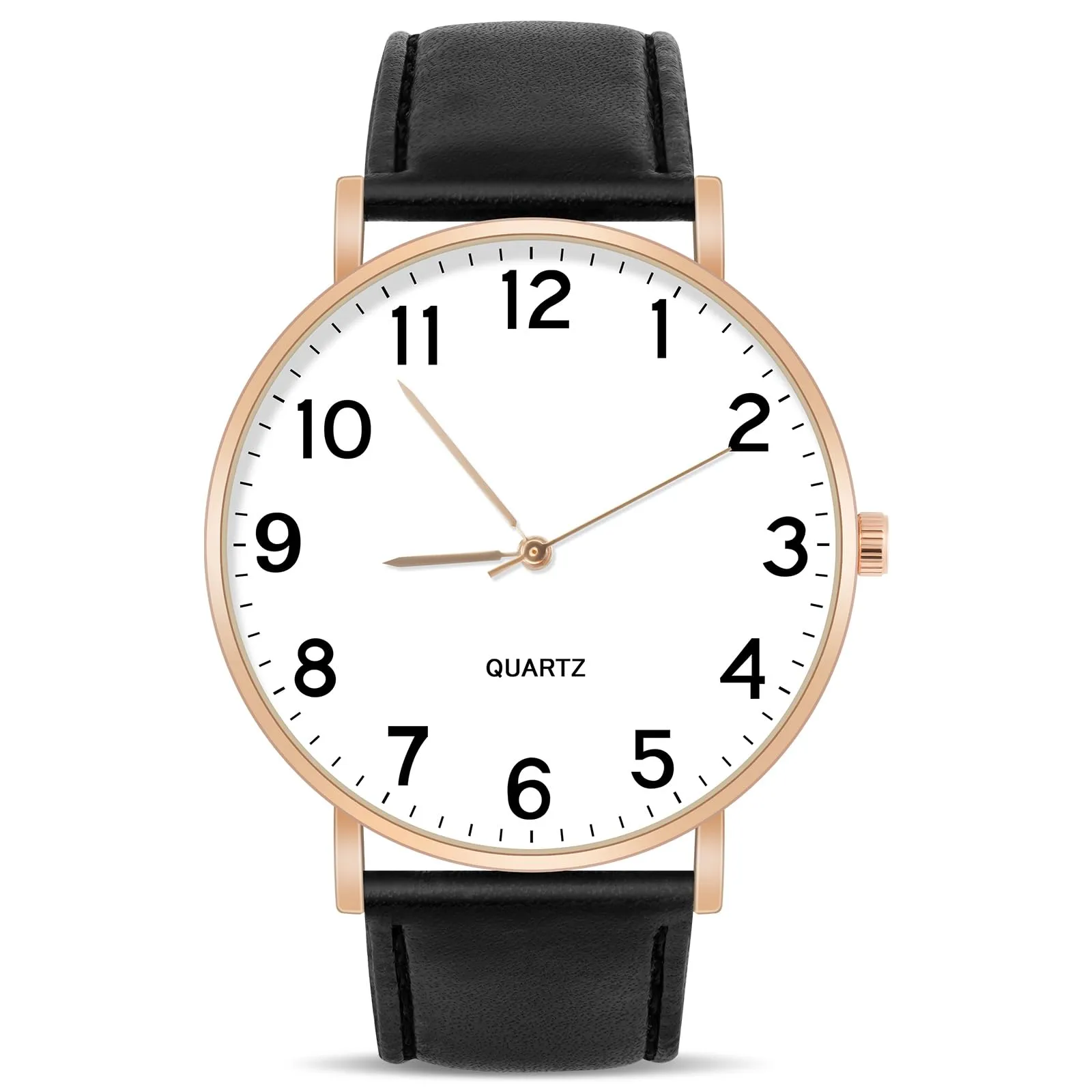 OFFCUP Orologio da Uomo al Quarzo Analogico Classico, Quadrante Oro Rosa - immagine 1