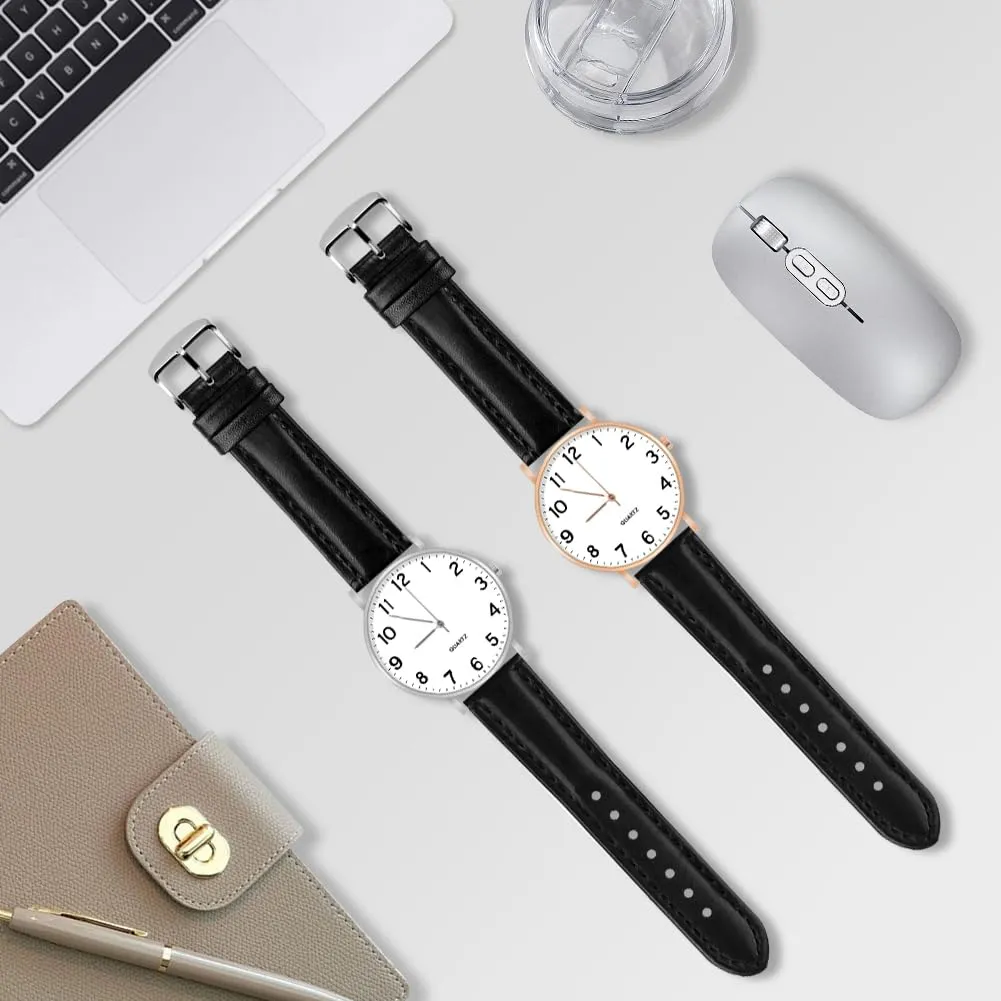OFFCUP Orologio da Uomo al Quarzo Analogico Classico, Quadrante Oro Rosa - immagine 6