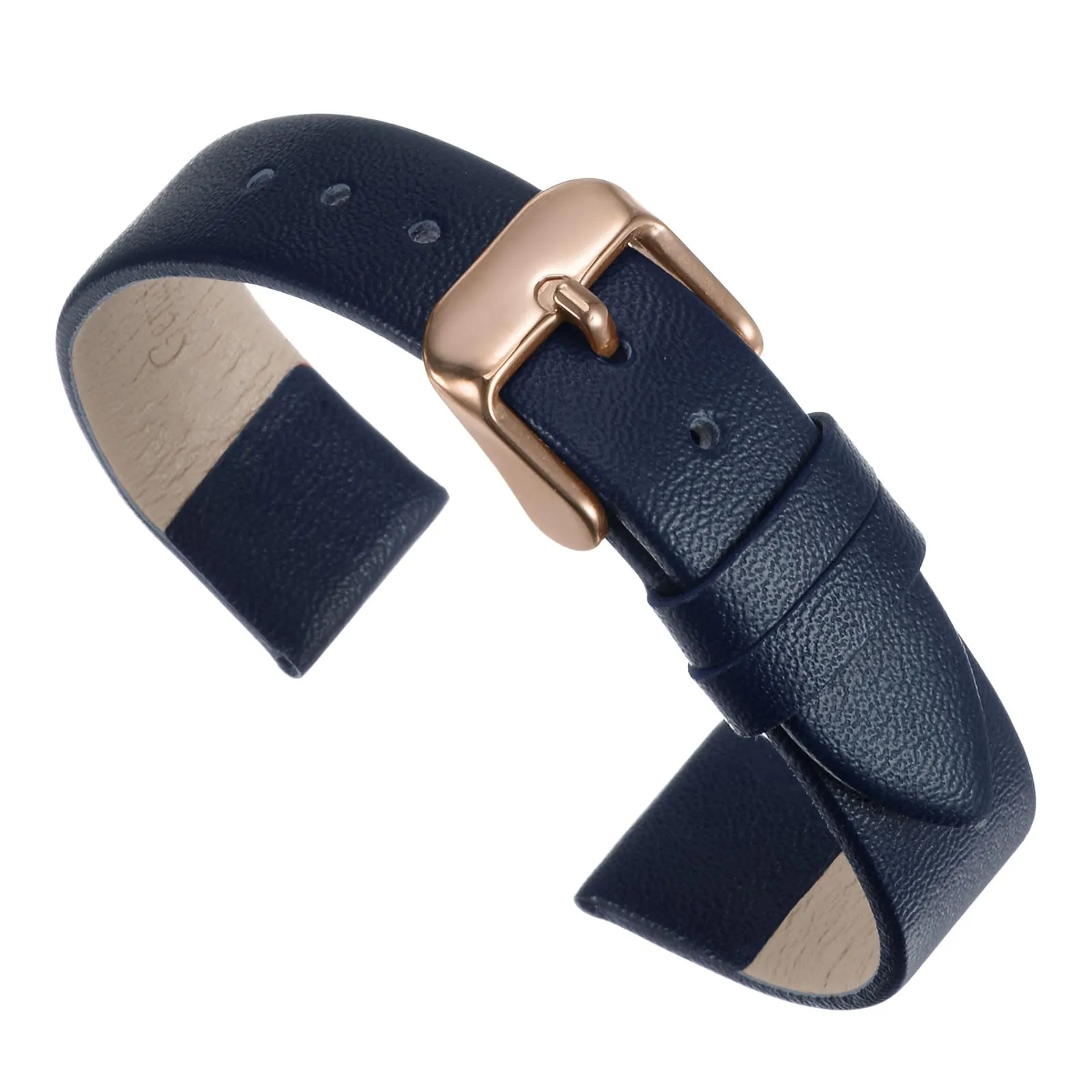 QUARKZMAN Cinturino Orologio in Vera Pelle Blu Scuro 22mm - immagine 1
