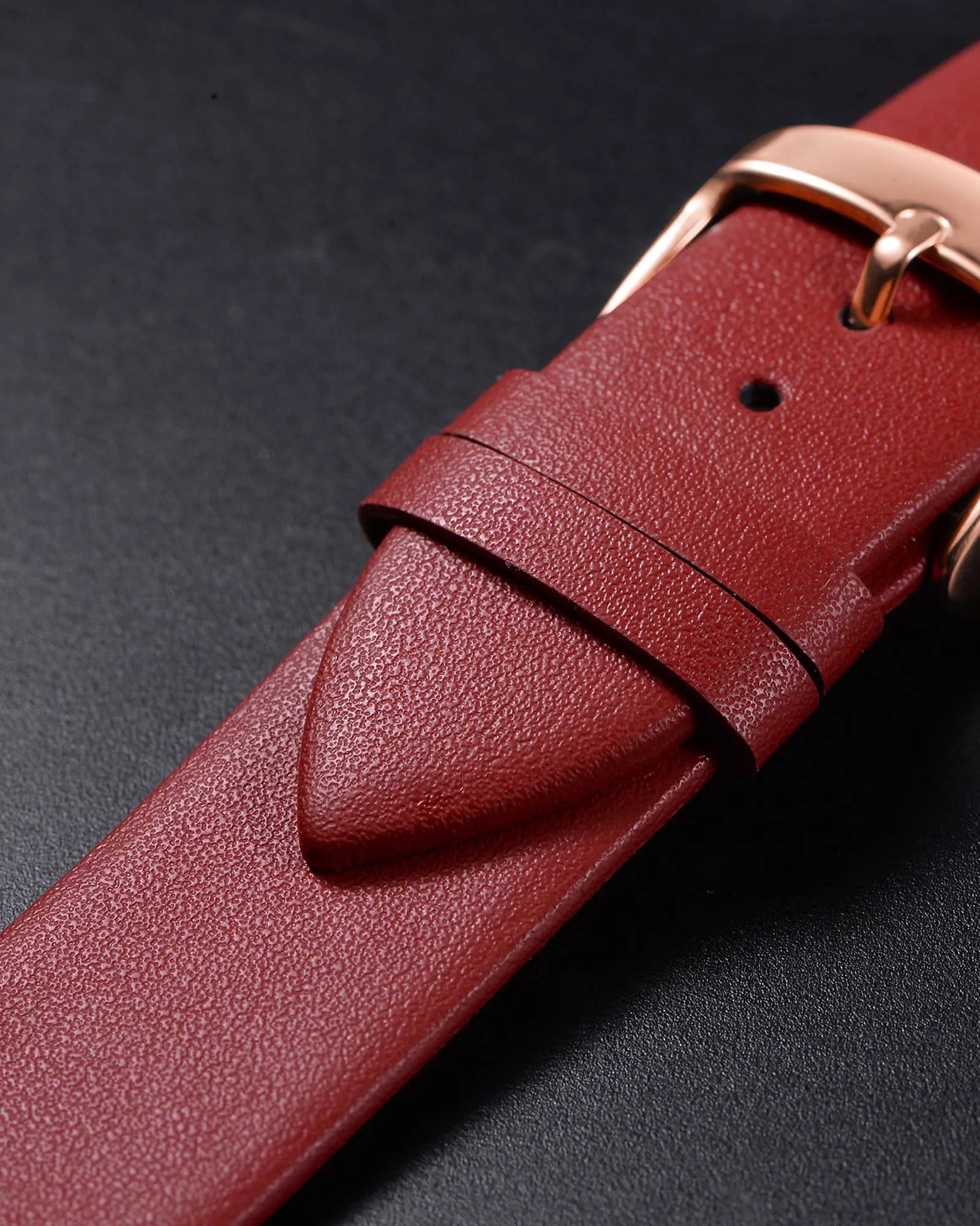 QUARKZMAN Cinturino Orologio in Vero Pelle Rosso 22mm - immagine 4