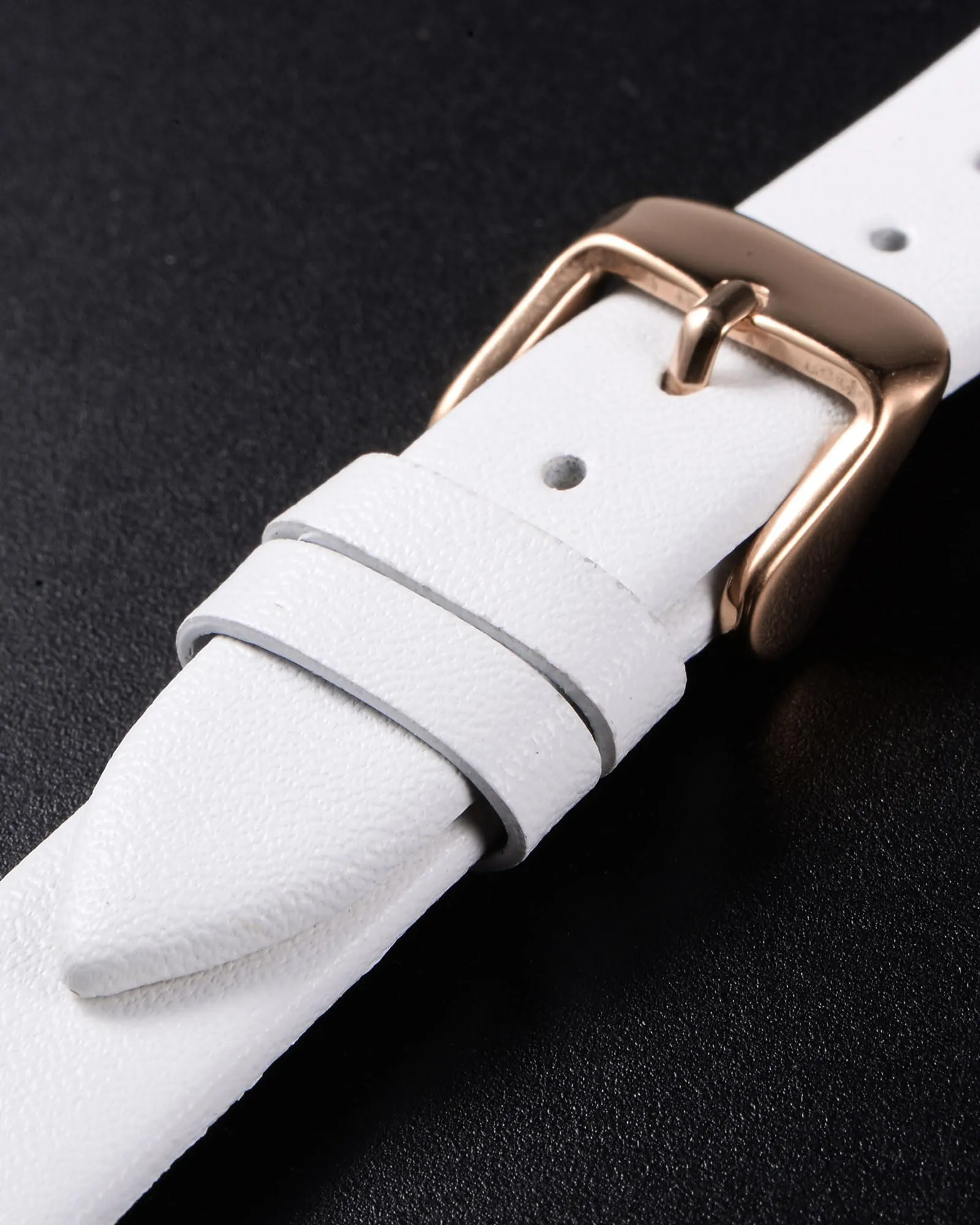 QUARKZMAN Cinturino Orologio in Pelle 12mm con Fibbia in Oro Rosa - immagine 4