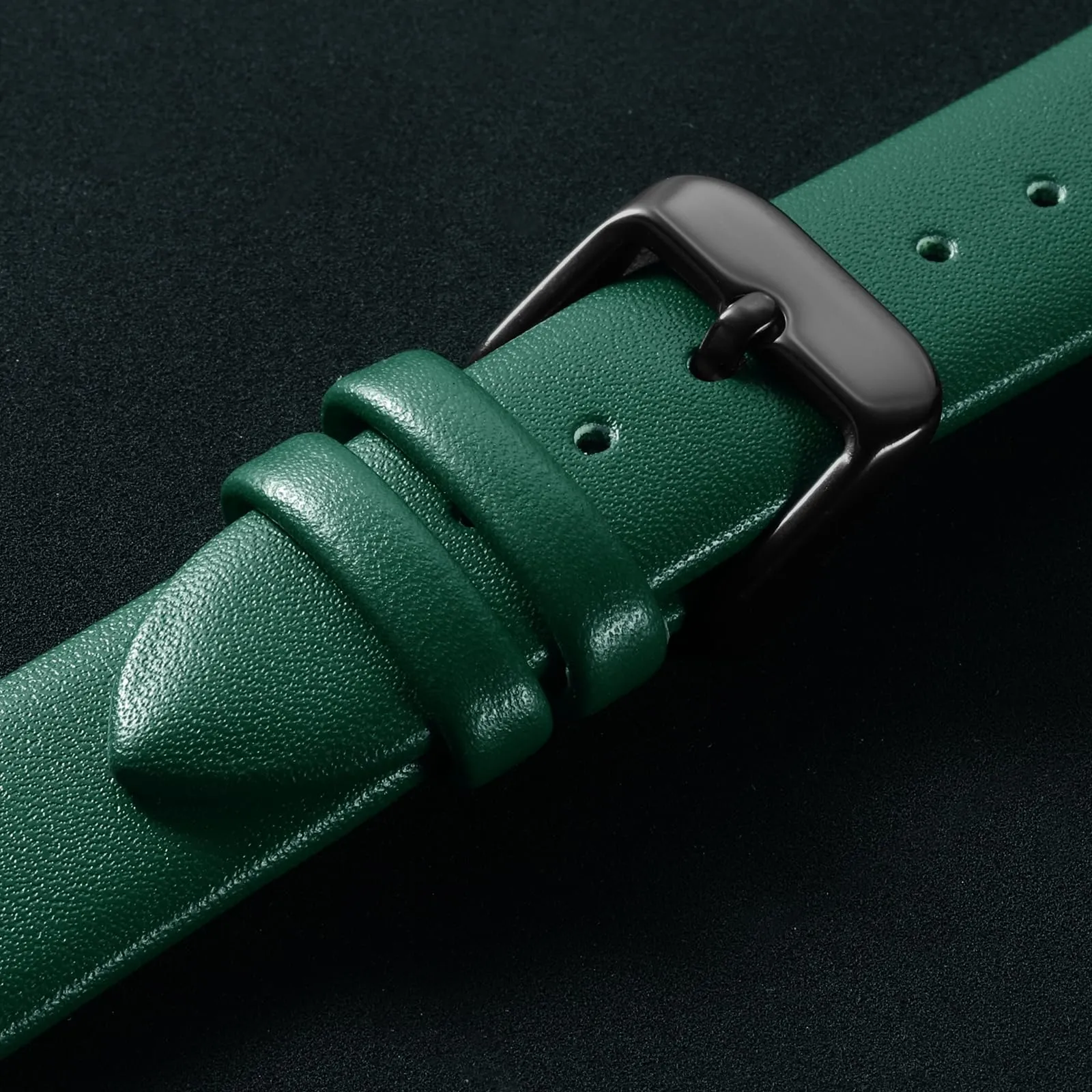 QUARKZMAN Cinturino in Vera Pelle Verde 18mm - immagine 4