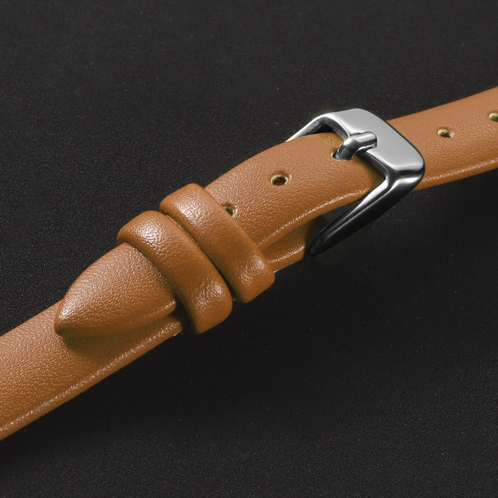 QUARKZMAN Cinturino Orologio in Vera Pelle 10mm, Marrone - immagine 4