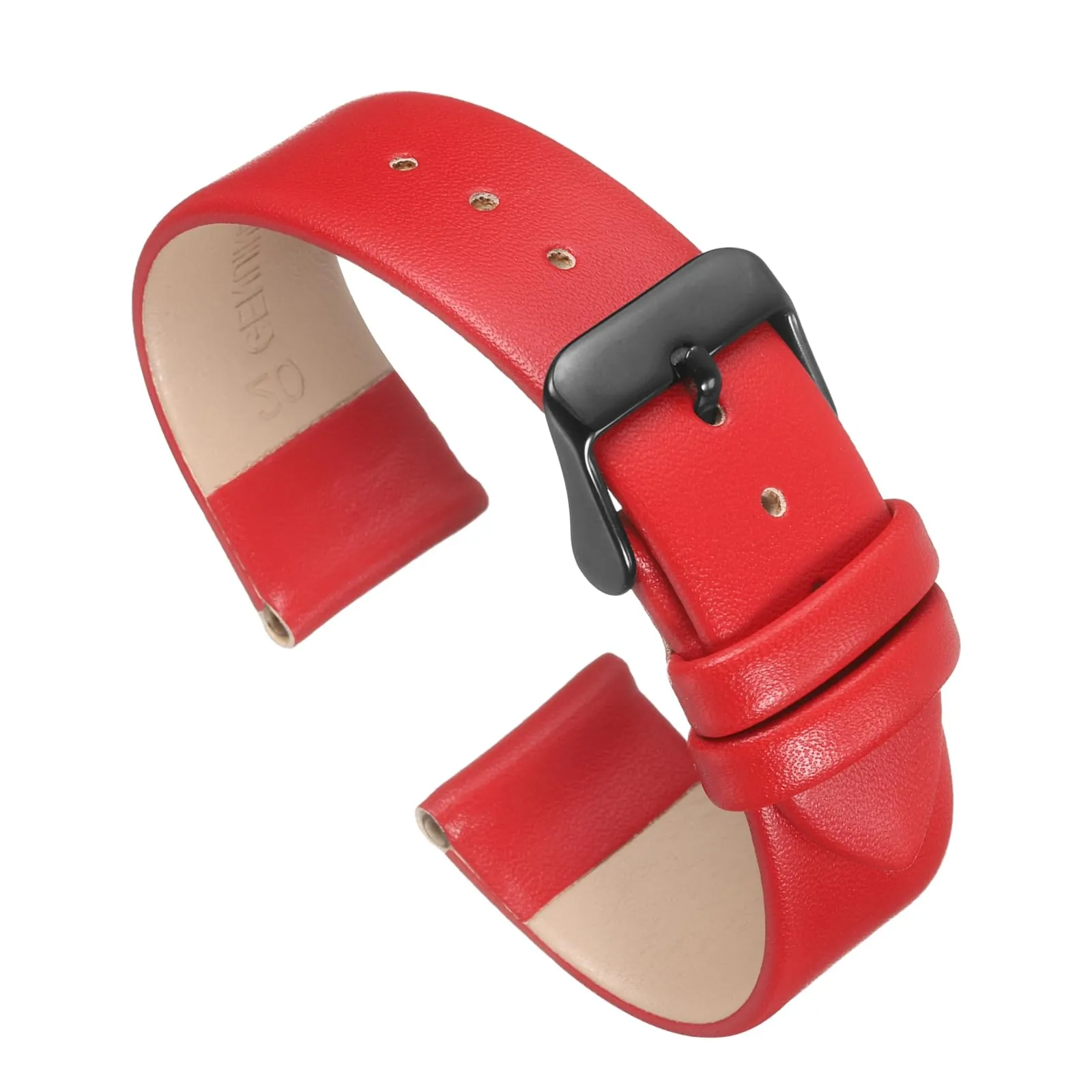 QUARKZMAN Cinturino in Vero Pelle Rosso 20mm - immagine 1
